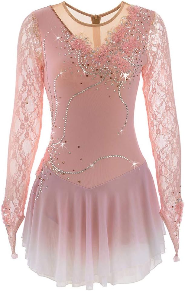 Frauen Gradient Eiskunstlauf Kleid Eislaufen Leistung Röcke Hohe Elastizität Kinder Gymnastik Trikots Glänzender Kristall Rollschuh Kleidung