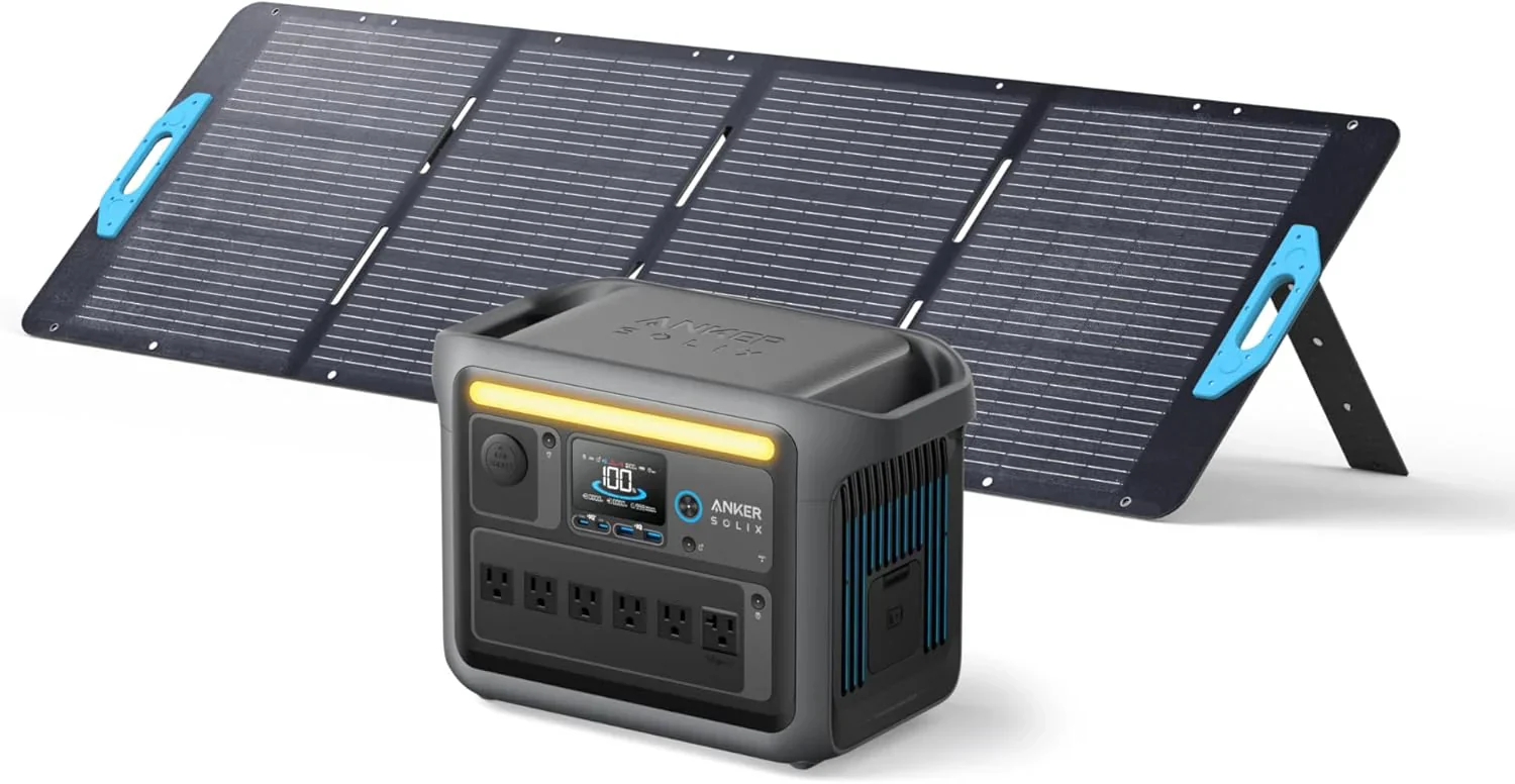Portable Power Station 1800W (2400W Peak) Solar Generator 58 Minutes to Fully Charge