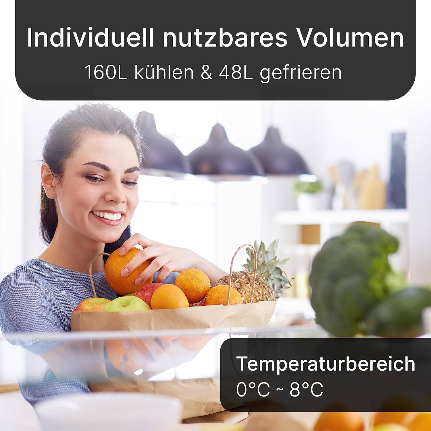 Bomann® Retro Kühlschrank mit Gefrierfach | Energieklasse E | 147cm | 4 Sterne Gefrierfach | Kühl Gefrierkombination leise | 3 Ablagen | 208L Kühlgefrierkombi | DTR 353.1 schwarz