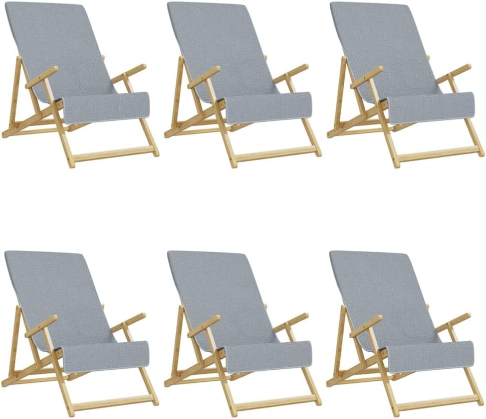 Furniture Select Strandtücher 6 Stück grau 60x135 cm Stoff 400 GSM