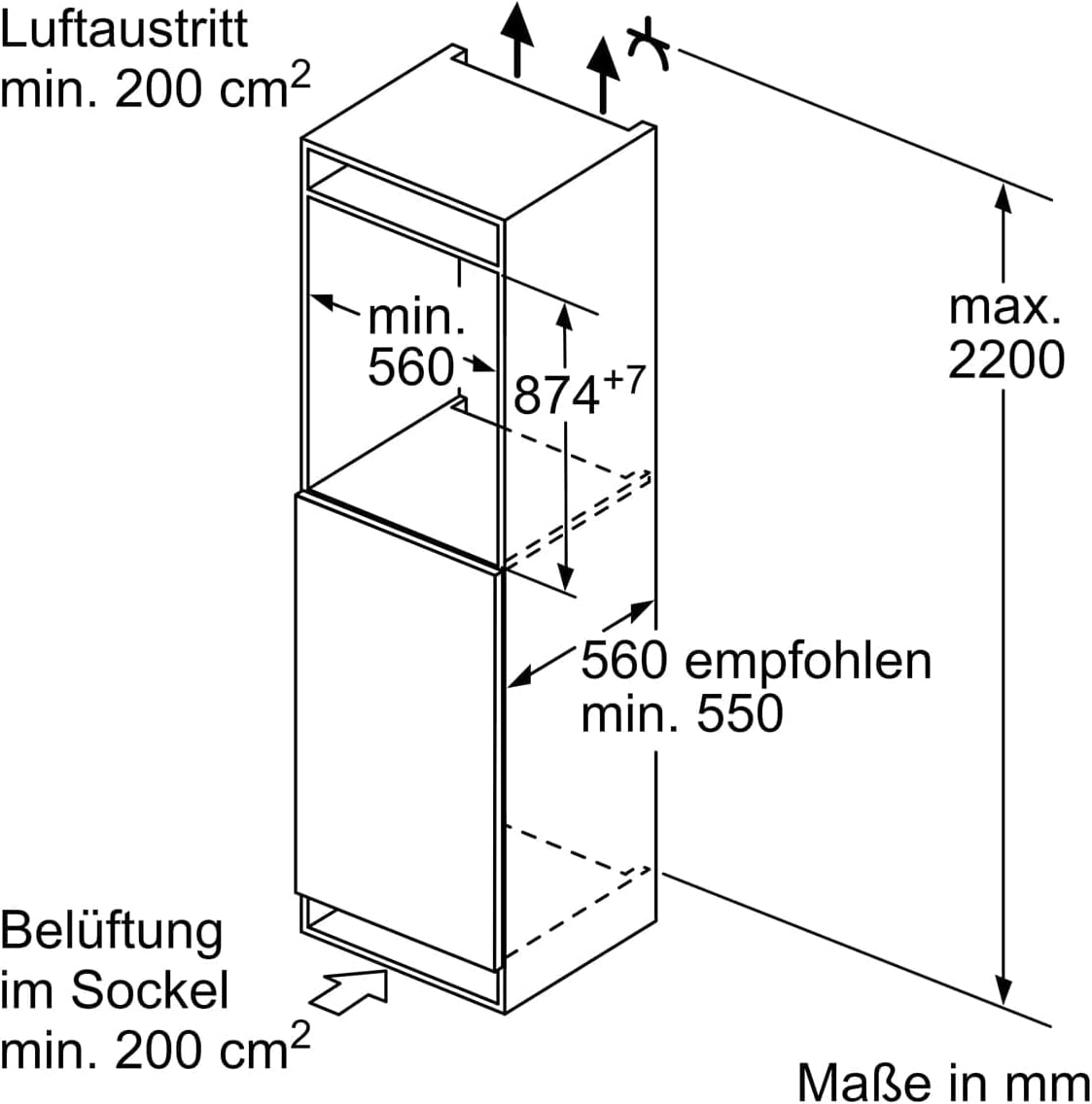 Siemens KI21RVFE0 Einbau-Kühlschrank iQ300, integrierbarer Kühlautomat ohne Gefrierfach 88x56 cm, 136L Kühlen, freshBox, LED-Beleuchtung, superCooling, autoAirflow