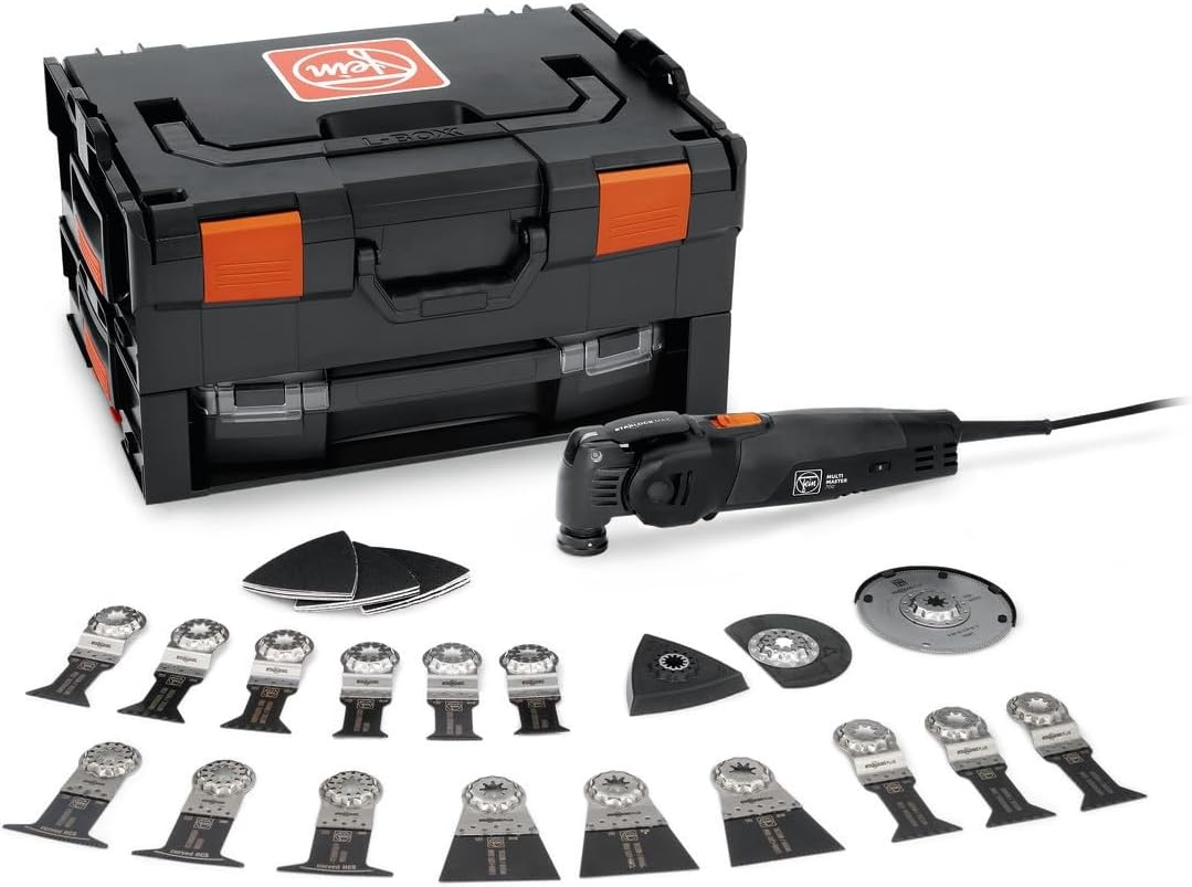 FEIN Multimaster MM 700 Max BLACK EDITION, Unser bestes MultiTool mit über 30 Zubehören zum Sägen, Schleifen, Schneiden , 450 W, Anti-Vibrationssystem, Aufnahme StarlockMax, QuickIN Werkzeugwechsel