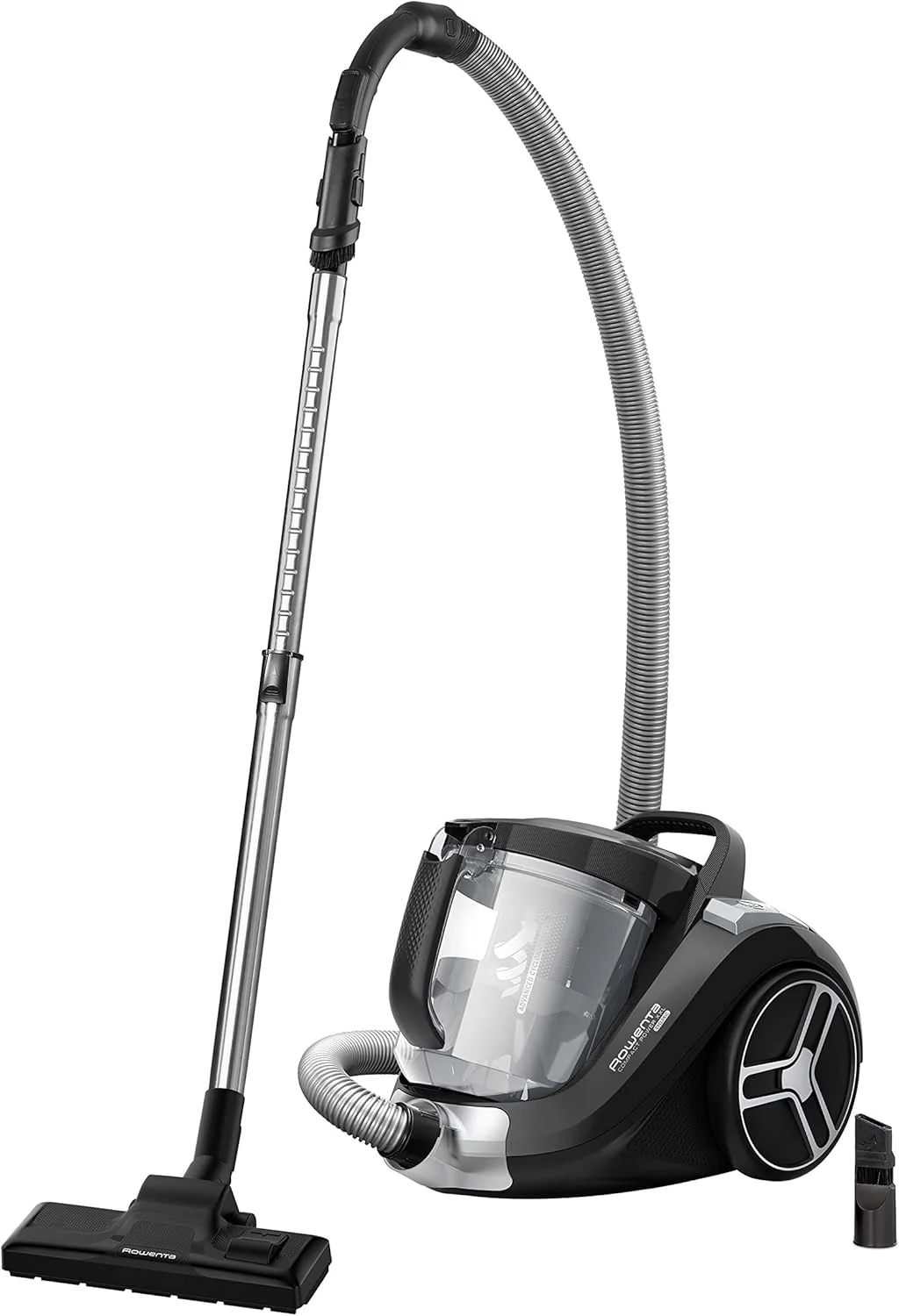 Rowenta RO4825 zakloze stofzuiger Compact Power XXL | 550 watt | 2,5L stofreservoir | Compact & stil | Extreme zuigkracht | Zeer effici?nte zuigmond | Zwart/Grijs