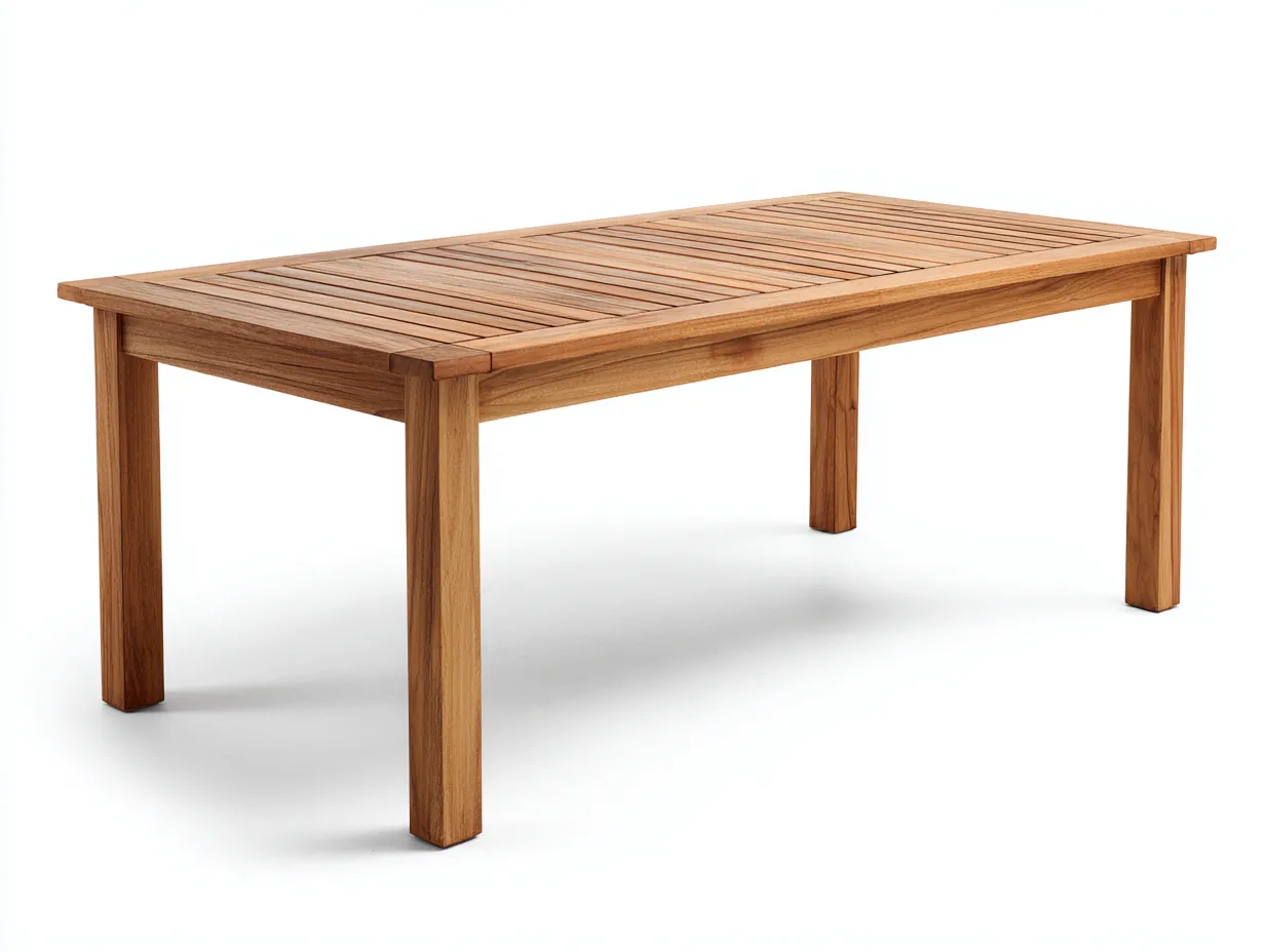 Gartentisch - Holz - 200x95x75 cm - Naturbraun - Modernstil
