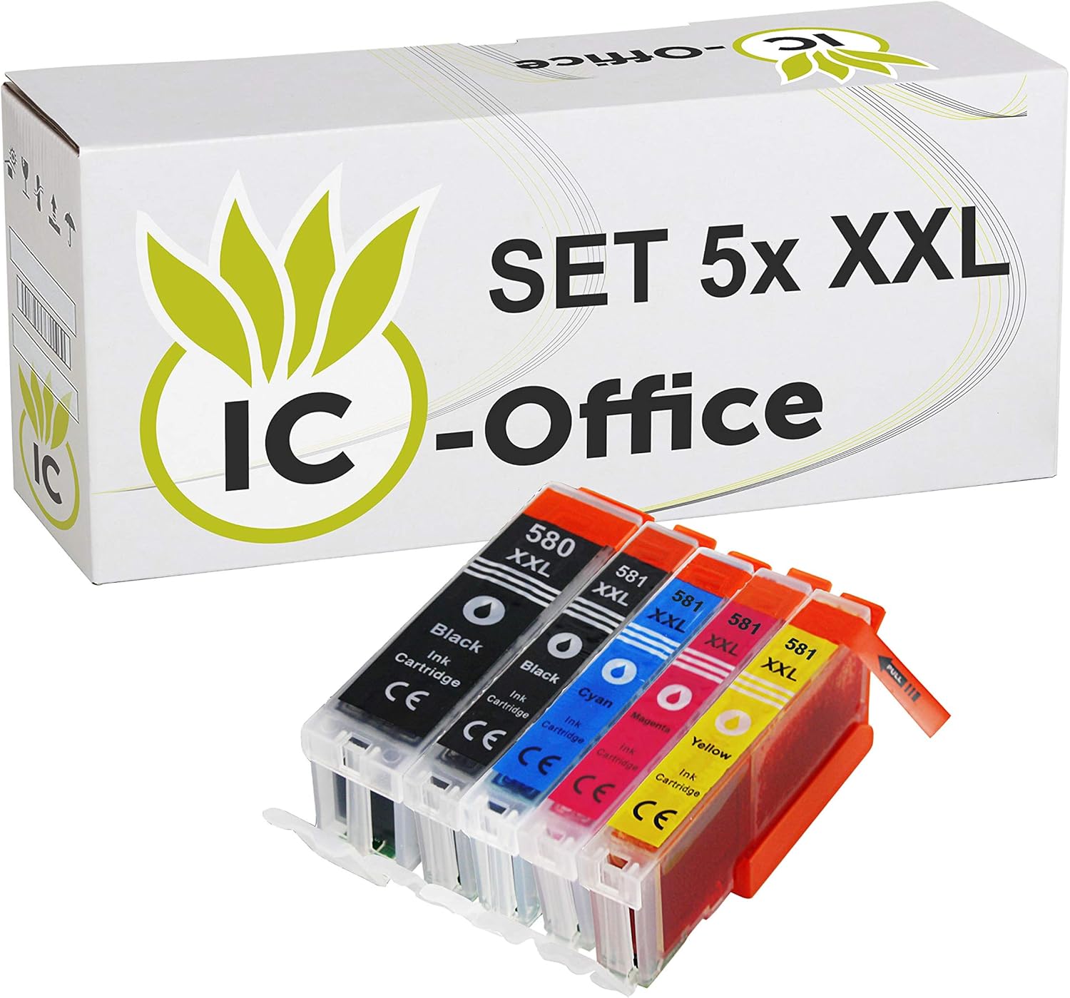 IC-Office TR7650 Farbtintenstrahl Multifunktionsdrucker 4-in-1 (Drucken, Kopieren, Scannen, Faxen, ADF, WLAN, AirPrint) schwarz + 10 XXL Tintenpatronen