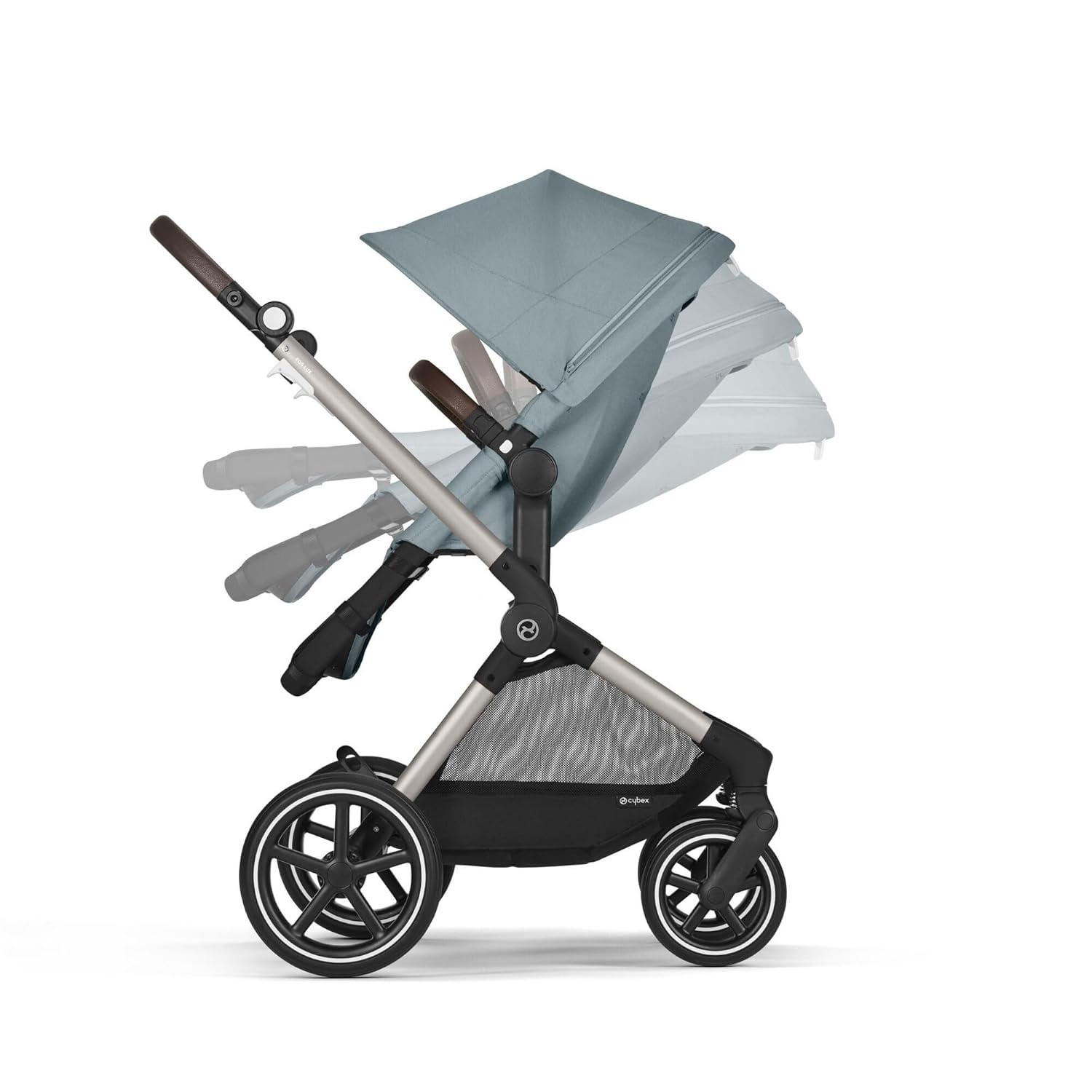 CYBEX Gold Kinderwagen EOS Lux 2-in-1, Reisesystem, Ab Geburt bis 22 kg (ca. 4 Jahre), Moon Black