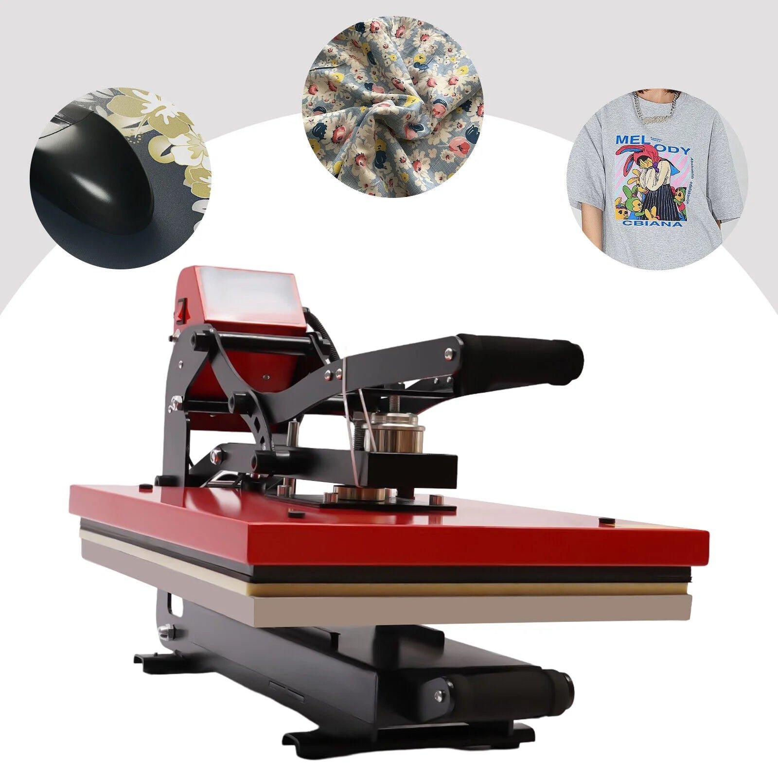 16′′ x 20′′ Clamshell Semi-Auto Open Heat Press Machine Slide Out Function Heavy Heat Press Machine