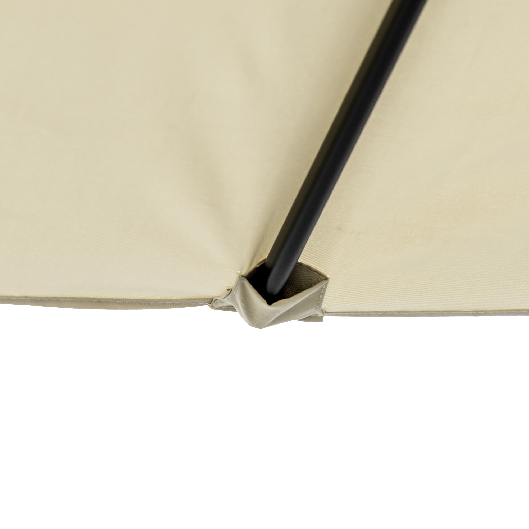Outsunny parasol, tuinparasol, kantelbaar, met handslinger, windkap, polyester+staal, kaki, 285 x 147 cm