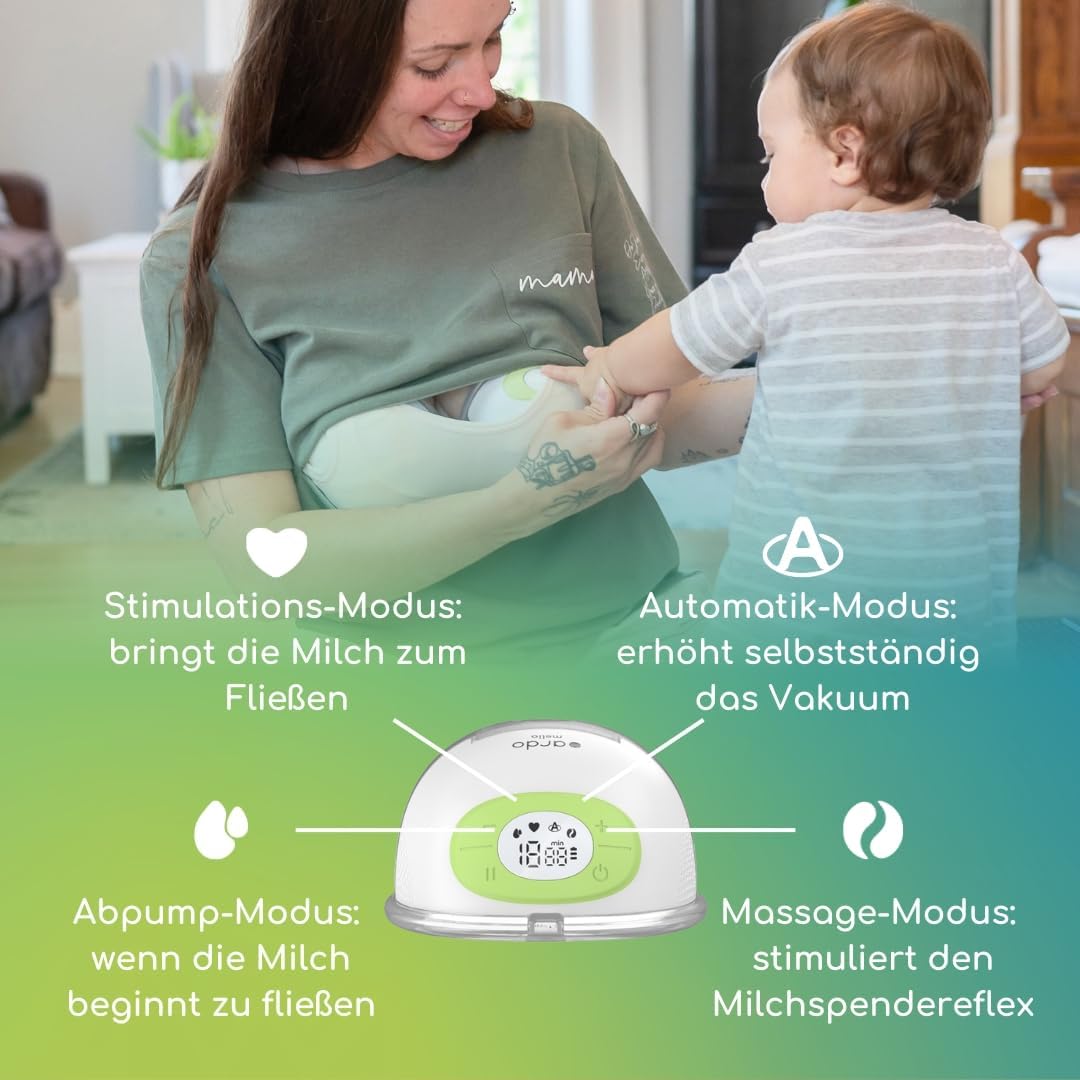 Ardo Melia Milchpumpe - elektrisch, freihändig, unkompliziert – leistungsstark, diskret & sicher – 4 Modi & 15 Vakuum-Level
