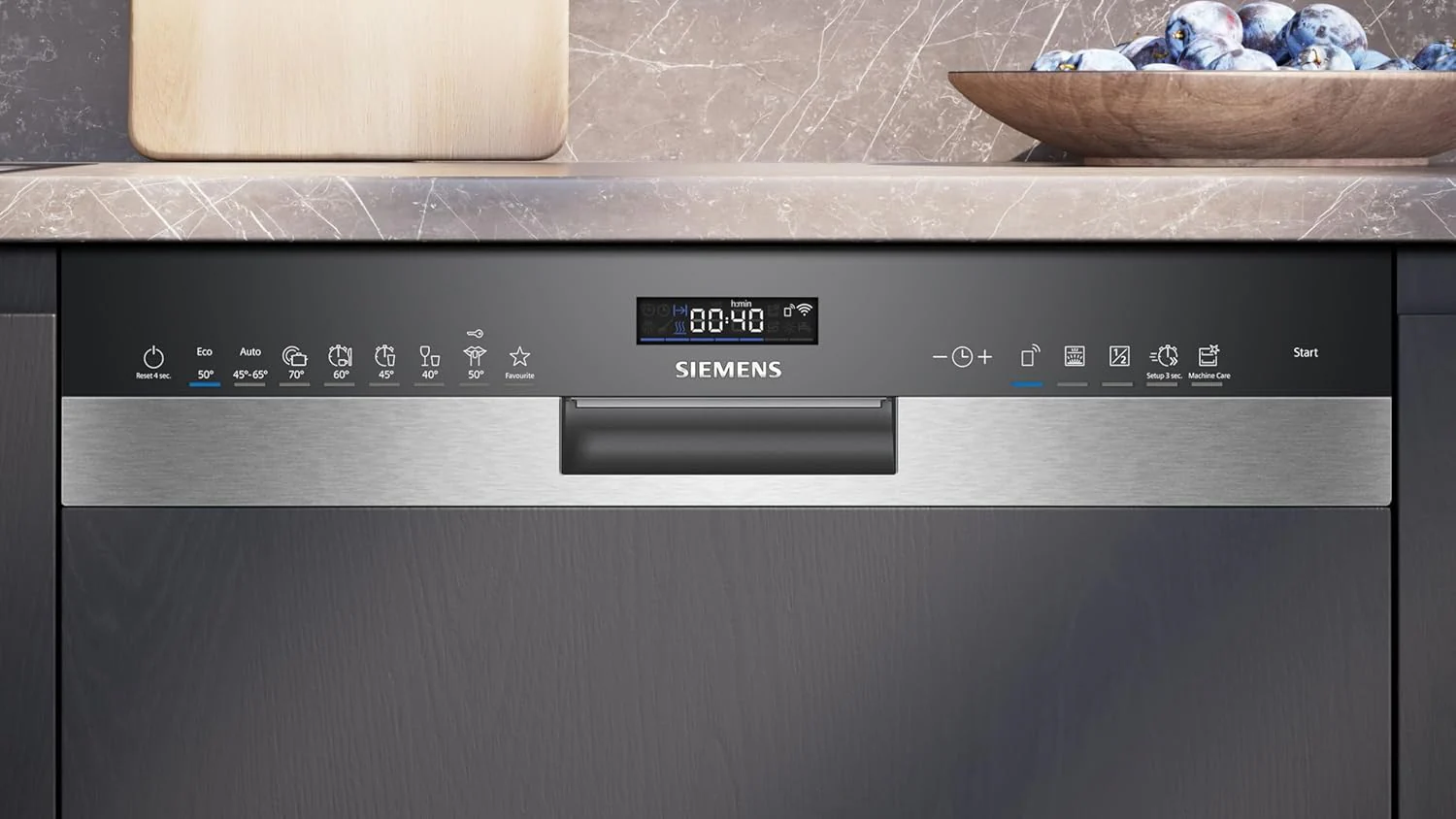 Siemens SN63EX06VE, iQ300 Smarter Geschirrspüler, Vollintegrierte Spülmaschine, 60 cm, Besteckschublade, Extra leise, varioSpeed, Automatische Türöffnung, Dreifach rackMatic, infoLight, intesiveZone