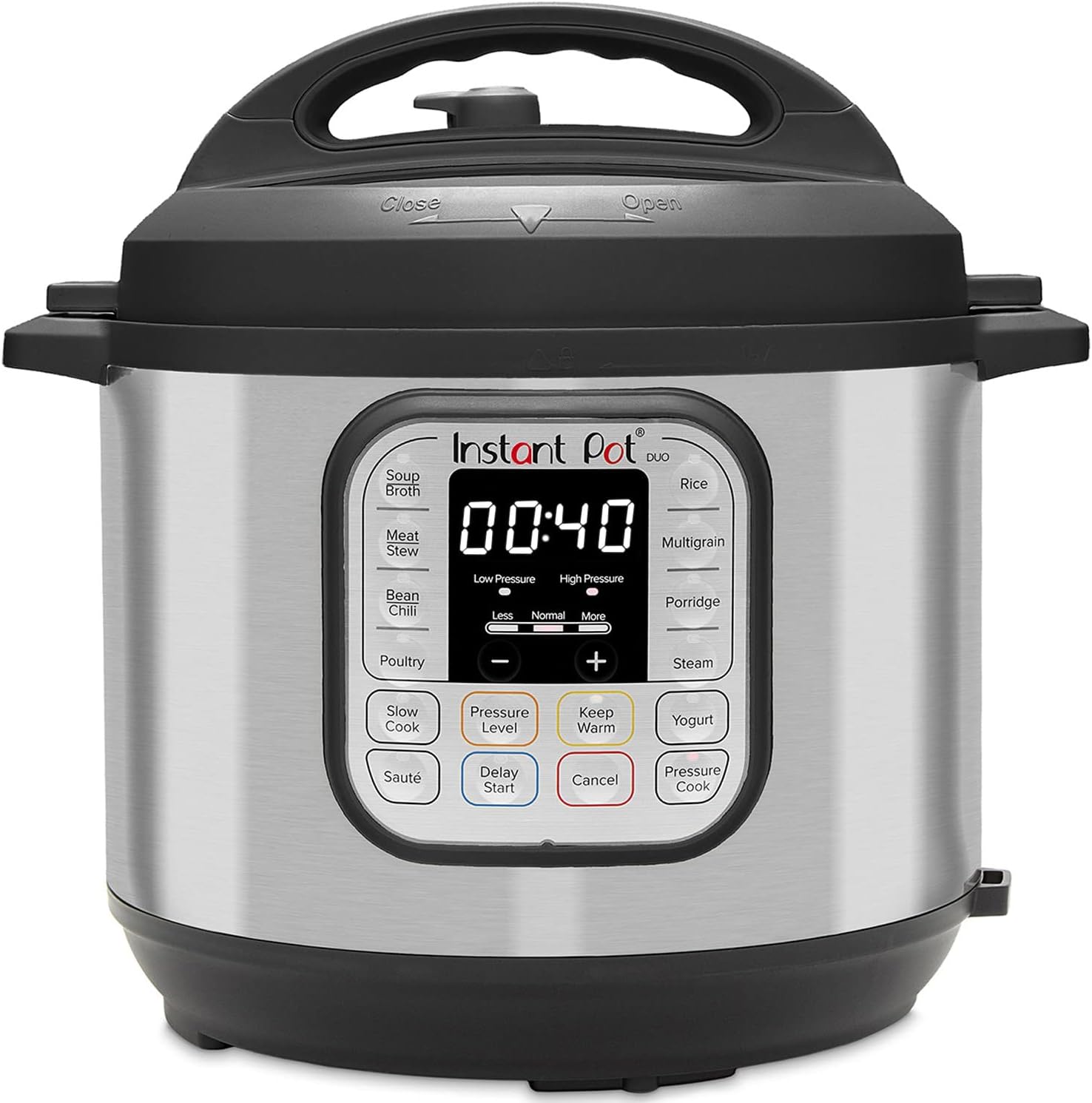 Instant Pot Pro 10-in-1-Elektro-Multikocher 1200 W, 5,7 L – Schnellkochtopf, Schongarer, Reiskocher, Dampfgarer, Sautierpfanne, Sterilisator, Joghurtbereiter, Sous Vide Gert – Schwarzer Edelstahl