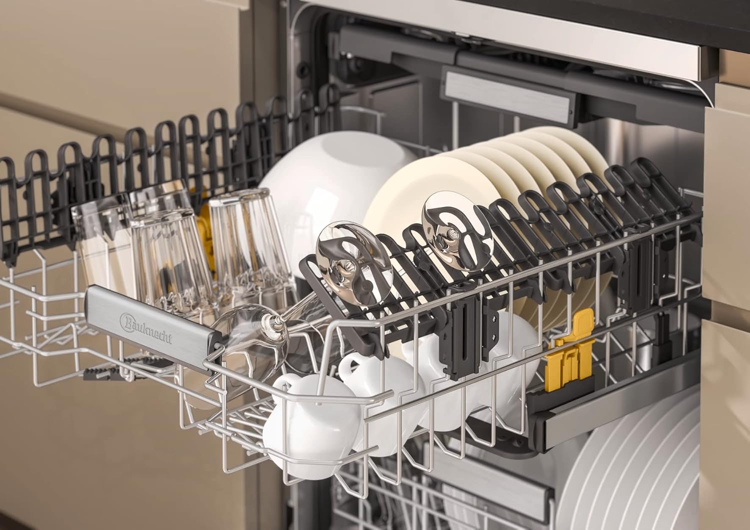 Bauknecht B7F HP43 XA Freistehender Geschirrspüler/ 60 CM/ 15 Maßgedecke/PowerClean Pro-Effektive Hochdruckdüsen/Natural Dry-Automatische Türoffnung-Bessere Trocknung/Maxi Space-Mehr Innenraum