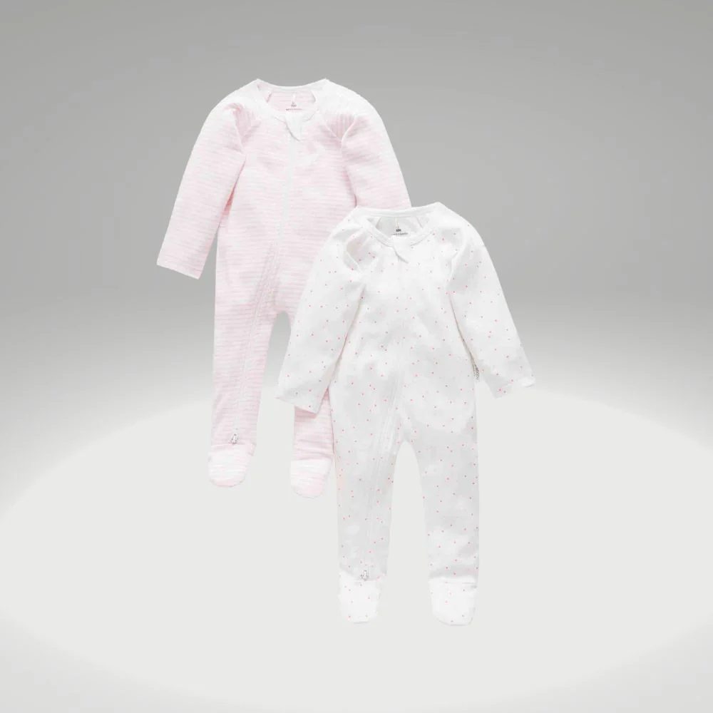 2 Pure Baby Organic Growsuits - Sizes 000 or 00