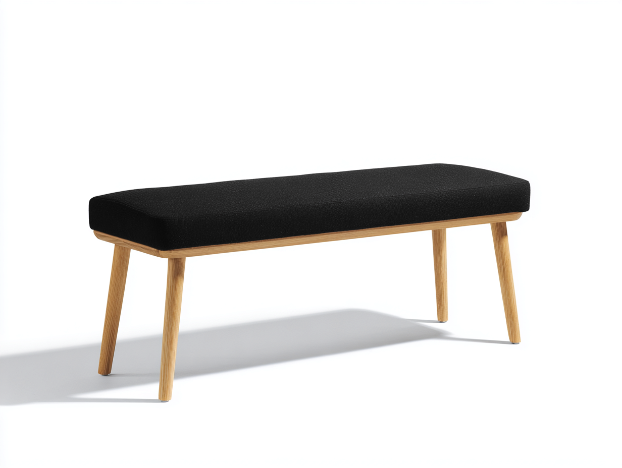 Gartenbank - Holz - Schwarz - 120x40x45 cm - Modern