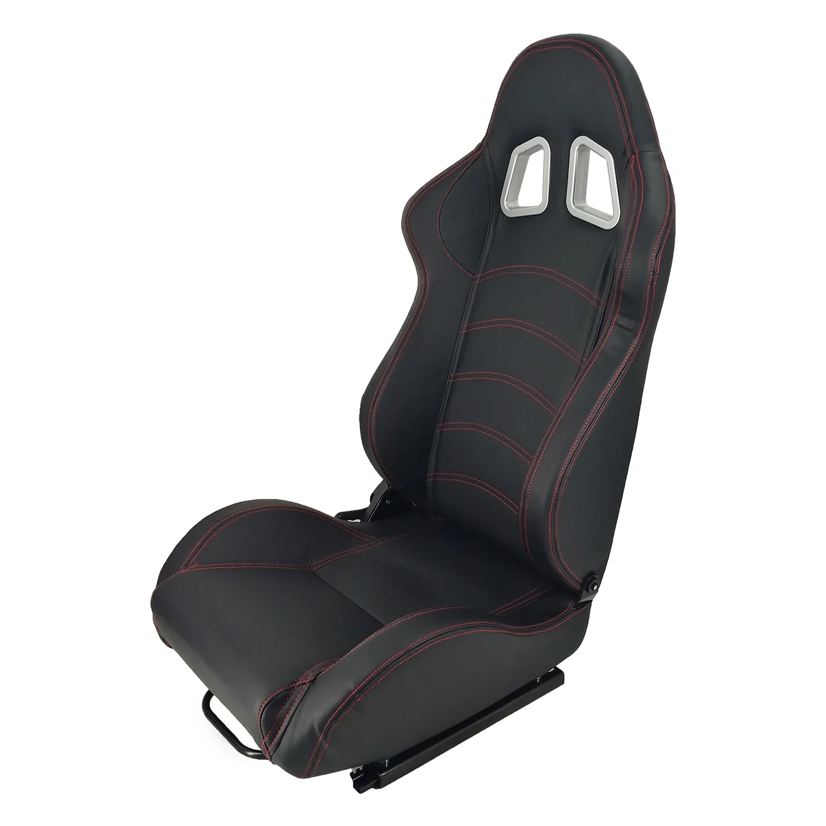 2025 Set van 2 Verstelbare PVC Racestoelen met Dubbele Rails, Zwart