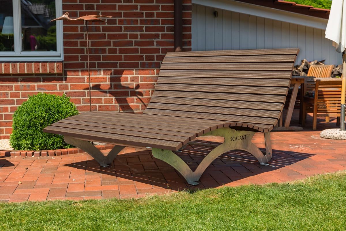 Waldsofa Classic, WPC-Latten, für 2-3 Personen, Sonnenliege, Außenliege, Wellenliege, Relaxliege, Liege für den Garten, feuerverzinkt