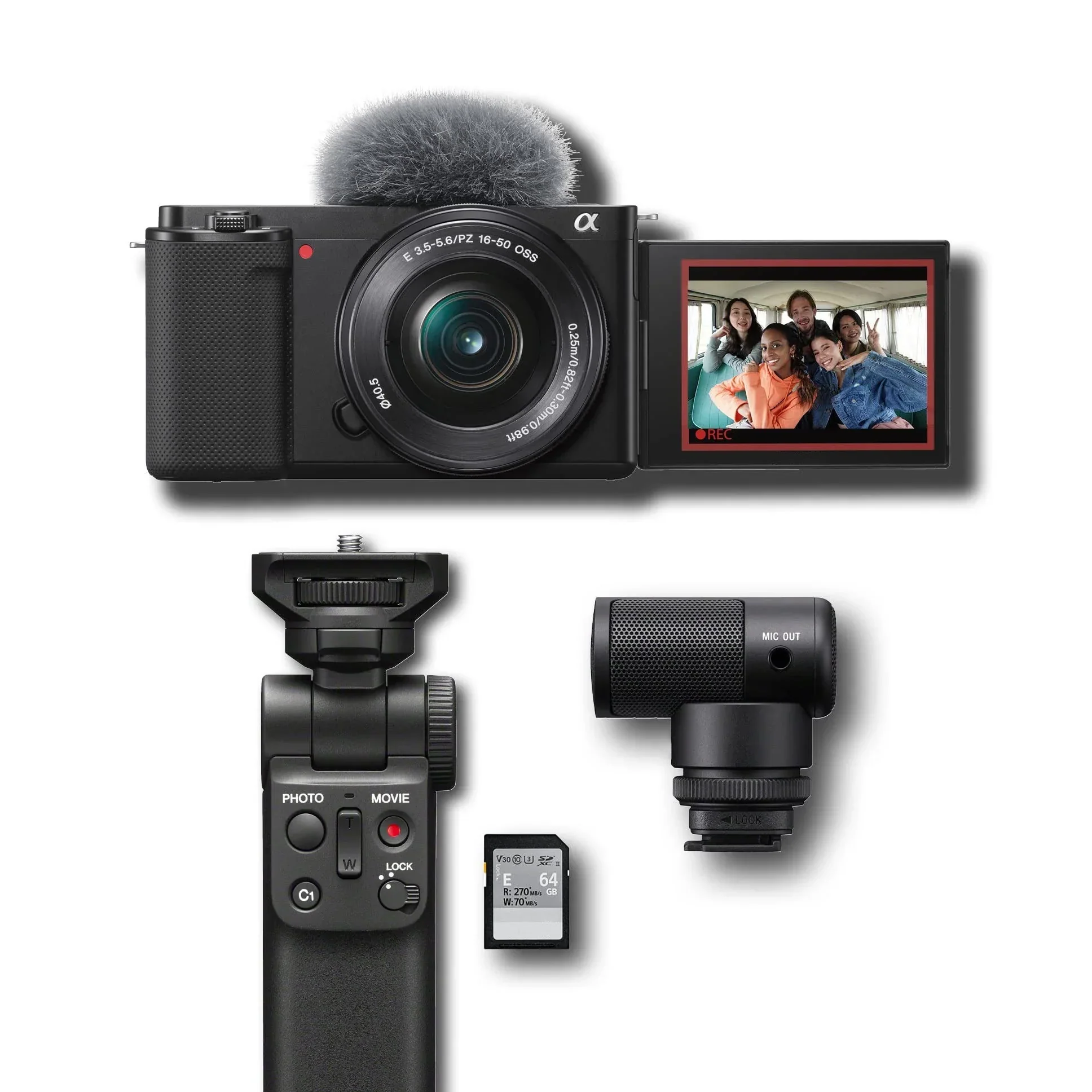 Alpha ZV-E10 APS-C Interchangeable Lens Mirrorless Vlog Camera Kit Black