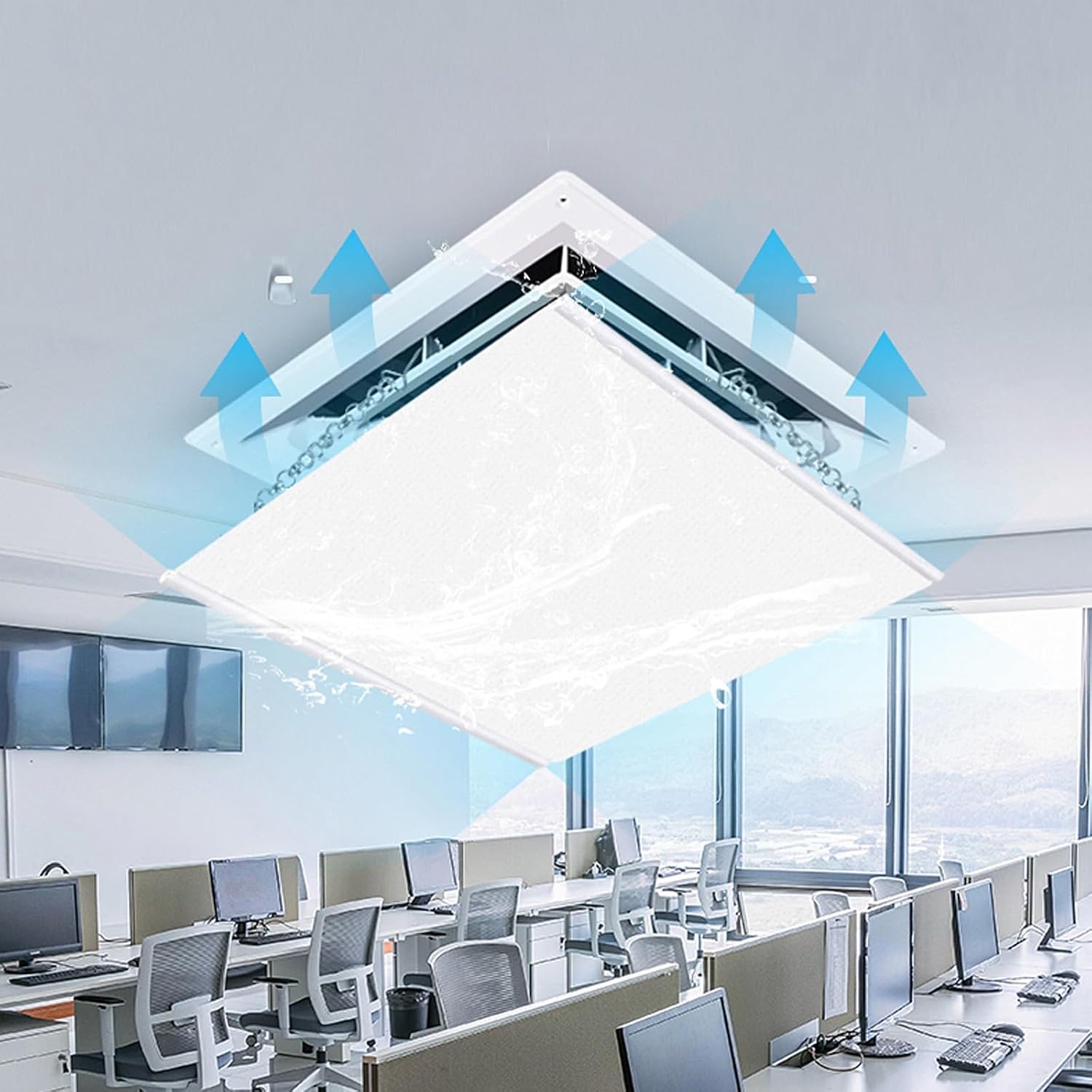 Klimaanlage Windabweiser, Klimagerät Windabweiser, Luftumlenker, Klimaanlagenabweiser mit Haken für Zuhause, Büro, Hotel(60cm/23.6