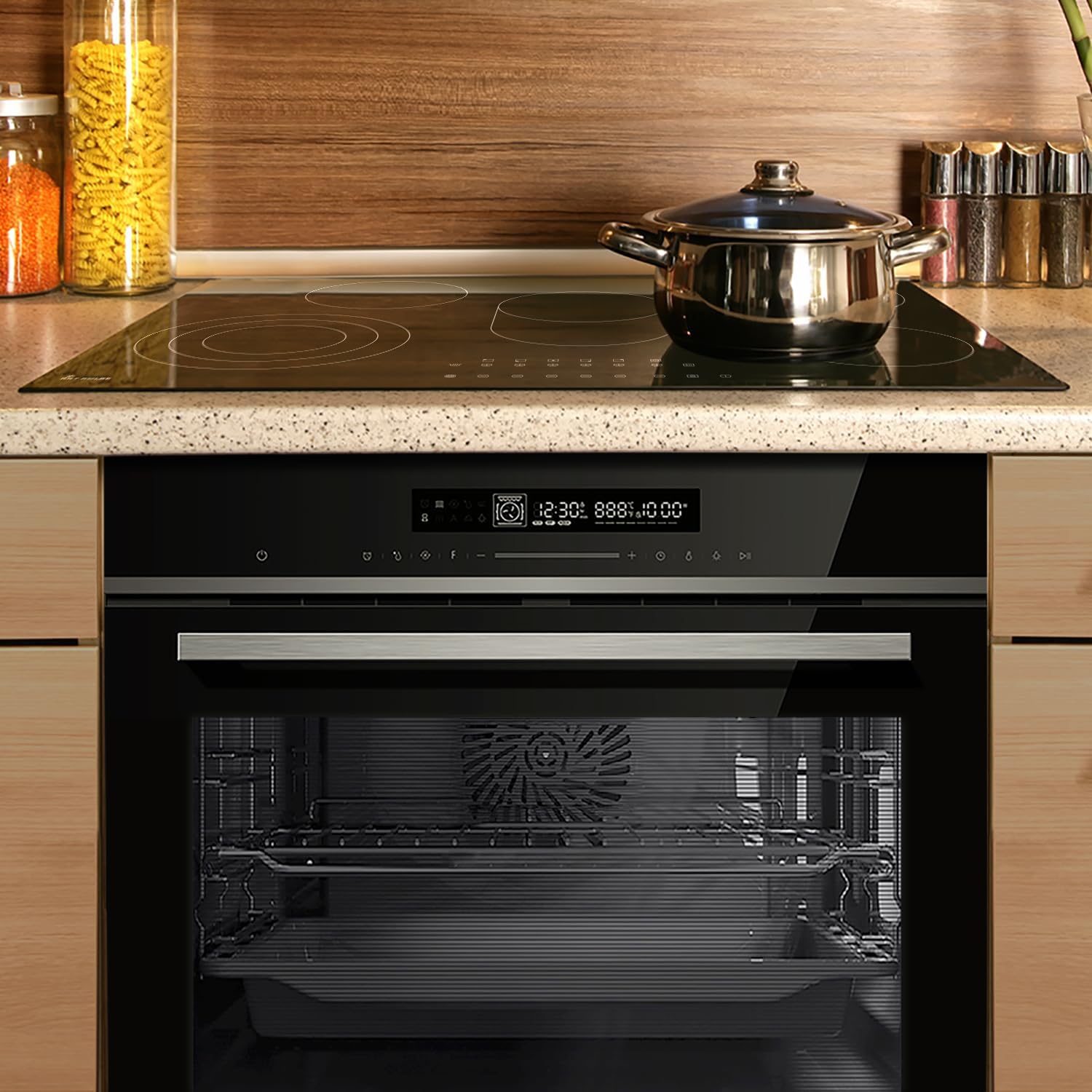 Autarkes Herdset: 60cm Einbaubackofen EB8017ED | 59cm Induktionskochfeld IH85901FZ | Katalyse | Pizzafunktion | Grill | Umluft | Heißluft | Automatik-Timer | SET8017IH592FZ
