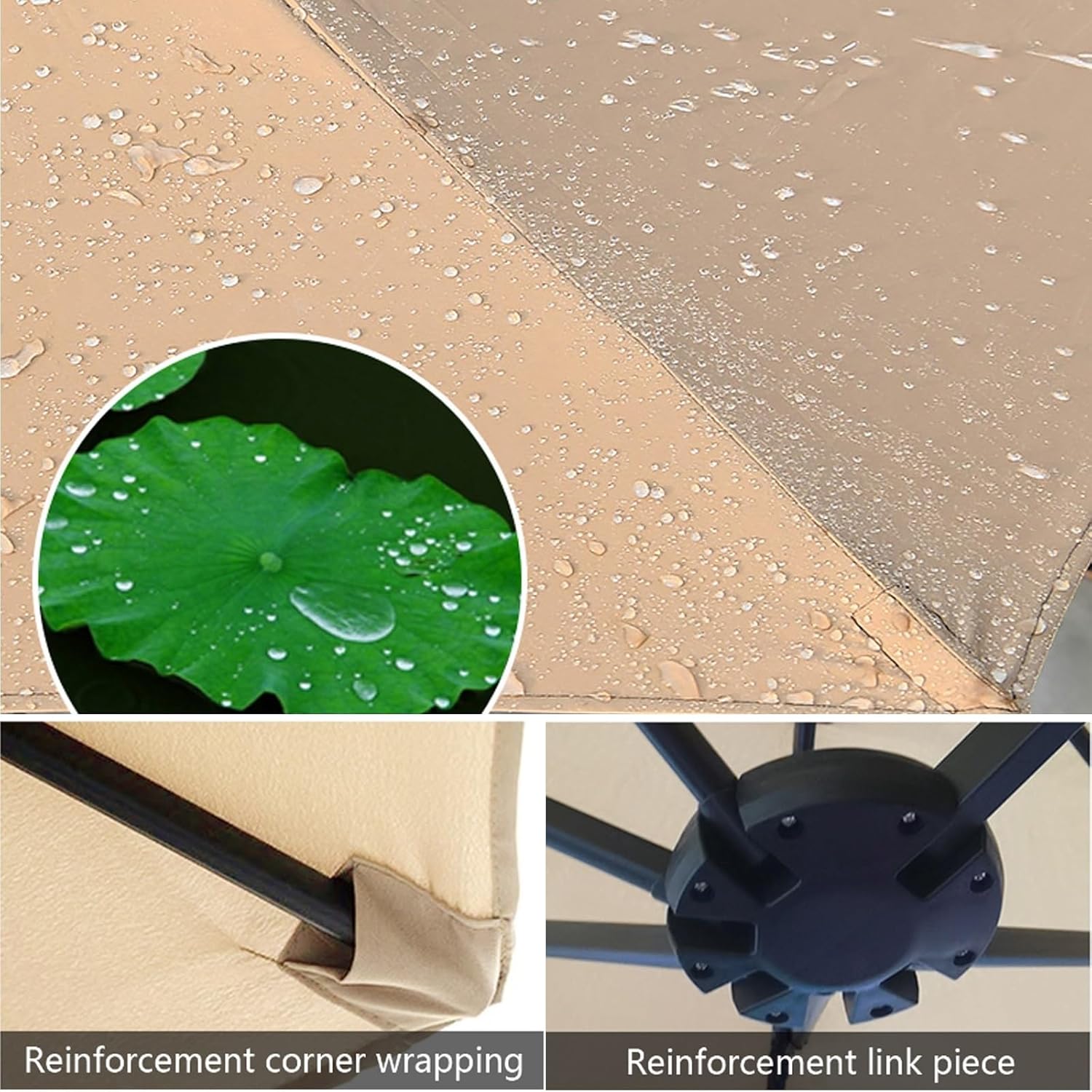 Terrassenschirm Mit Sockel, 15 Fuß Außenschirm, Faltbares Und Tragbares Design, for Strand, Pool, Hinterhof Und Garten(Red,Small Base)