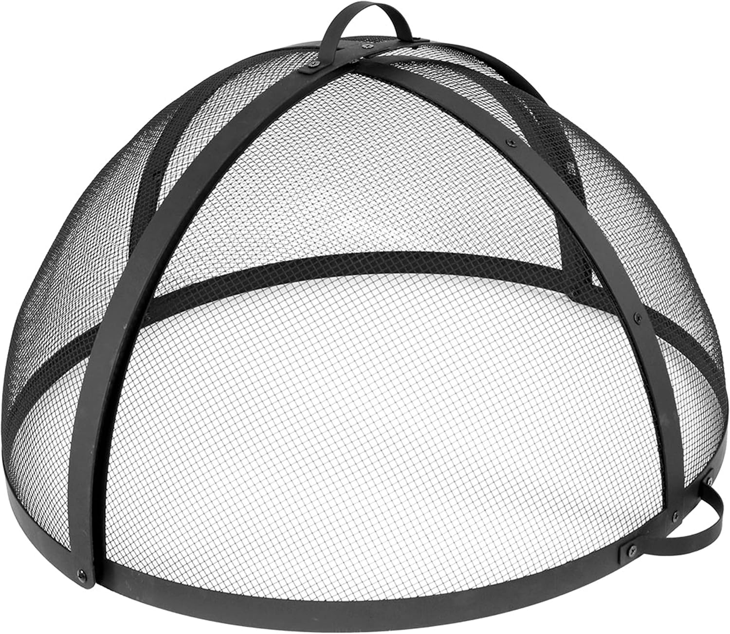 Sunnydaze Round Fire Pit Spark Screen Cover - Easy-Opening Outdoor Fire Pit Screen - Heavy?Duty Steel Metal Mesh - 36