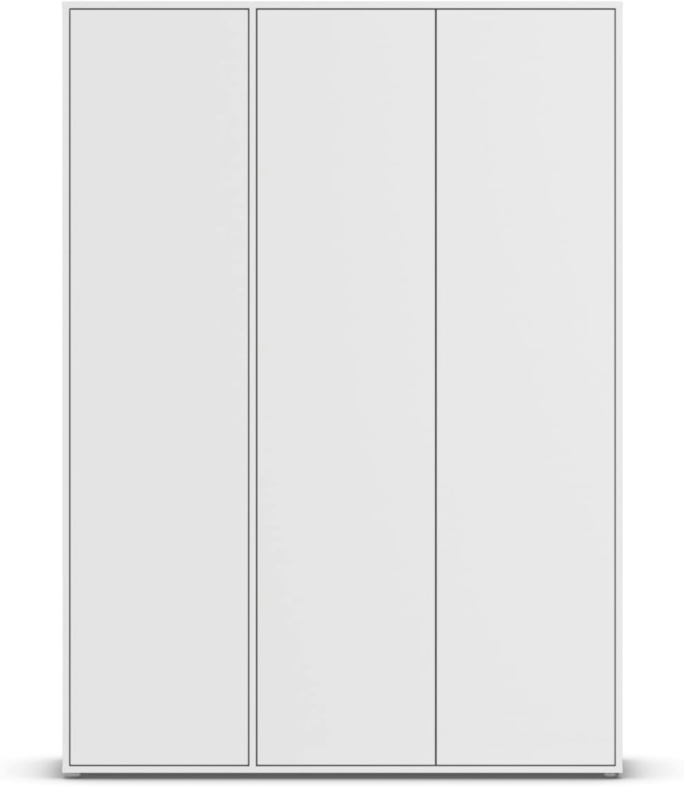Rauch Möbel Nabila Kleiderschrank für Schlafzimmer, Kinderzimmer, Jugendzimmer, Flur, 3-türig, Push-to-Open, mit Zubehör Classic, Farbe Weiß, Breite 140 cm
