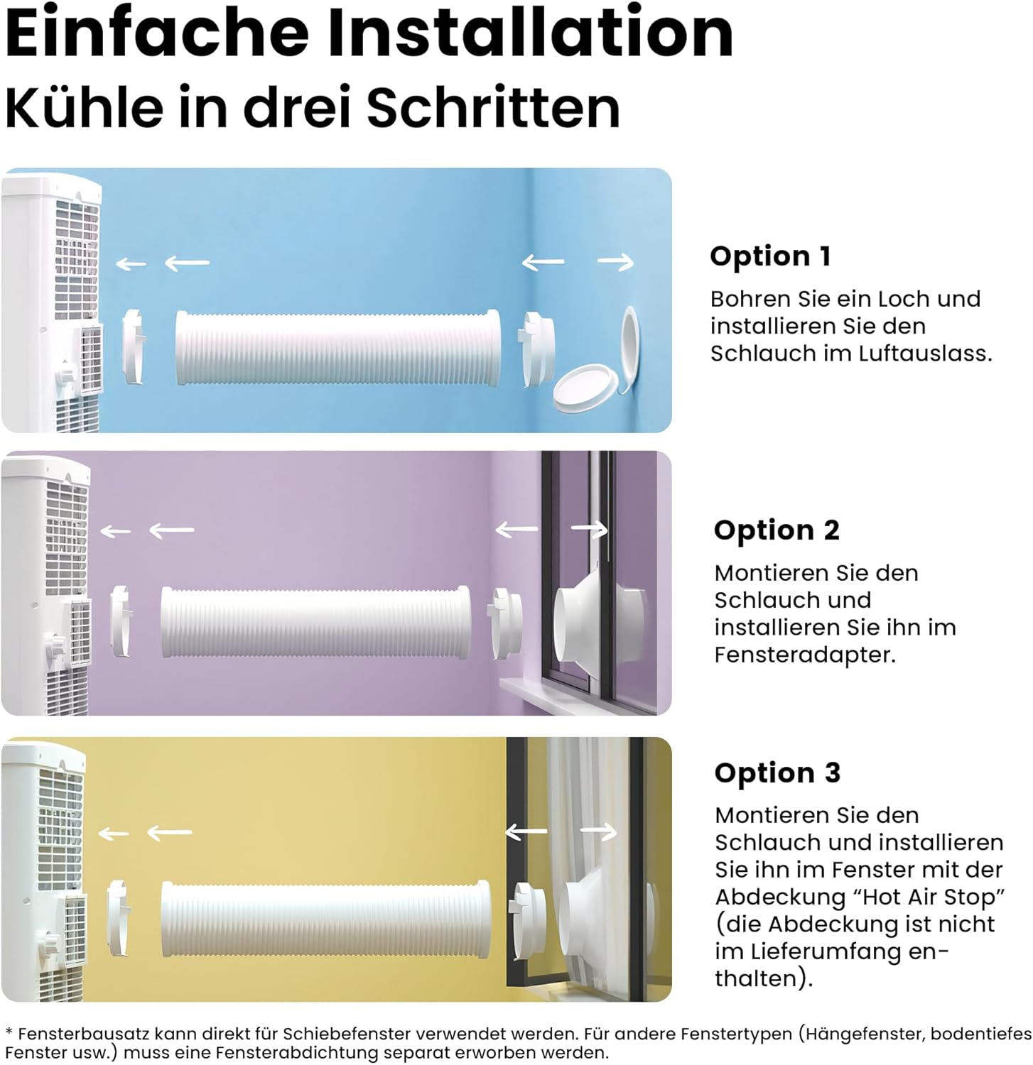 Mobiles Klimagerät Breezy Cool Pro 2.0,7000 BTU 2,0kW, Kühlen&Ventilieren&Entfeuchten,APP-Steuerung,Raumgröße bis 68m³(25㎡)，Mobile Klimaanlage mit Abluftschlauch,