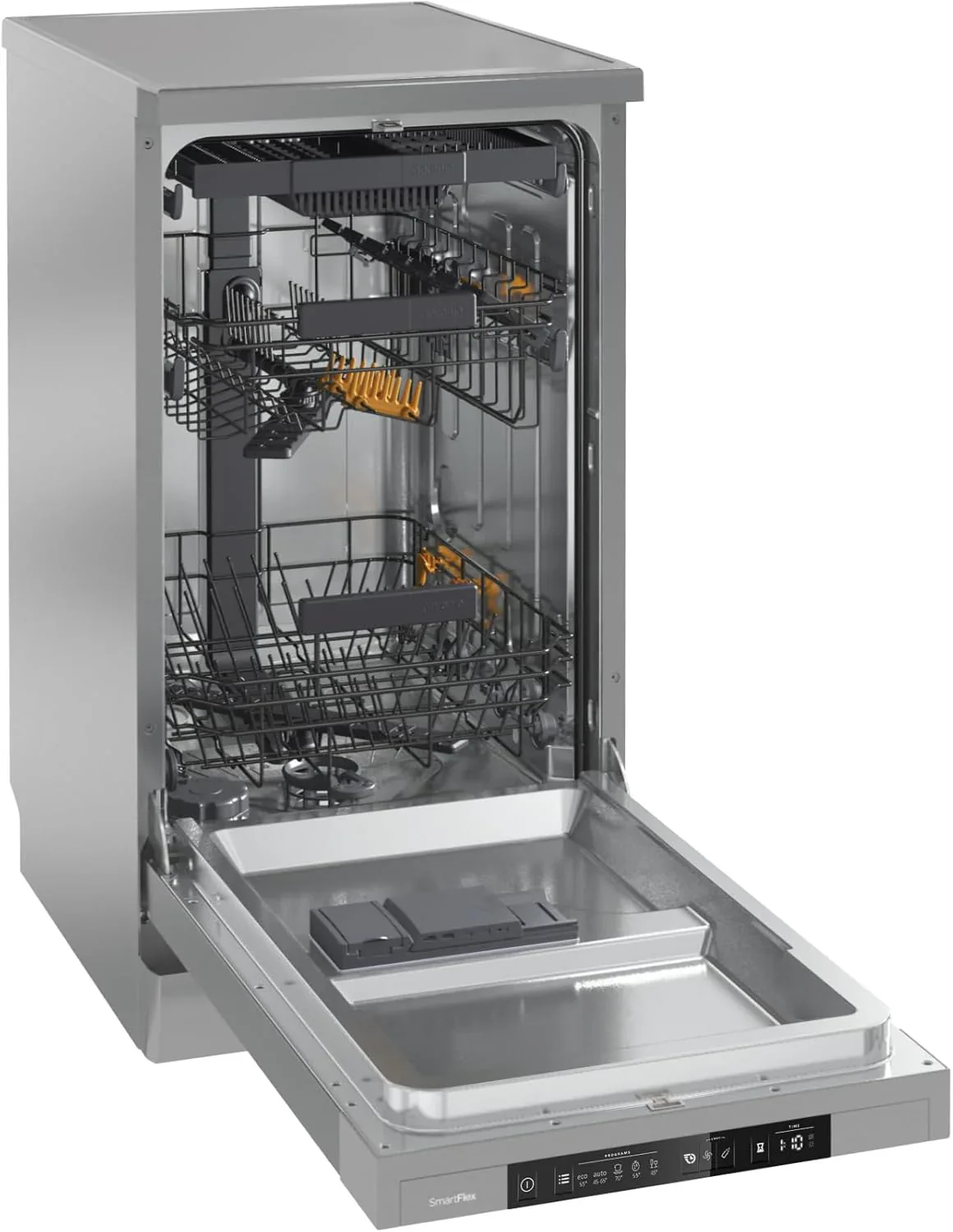 Gorenje GS 541D10 X Freistehender Geschirrsp��ler / SuperSilent / 11 Ma?gedecke / 5 Programme / Programmanzeige / TotalDry / Silber, 45 cm breit