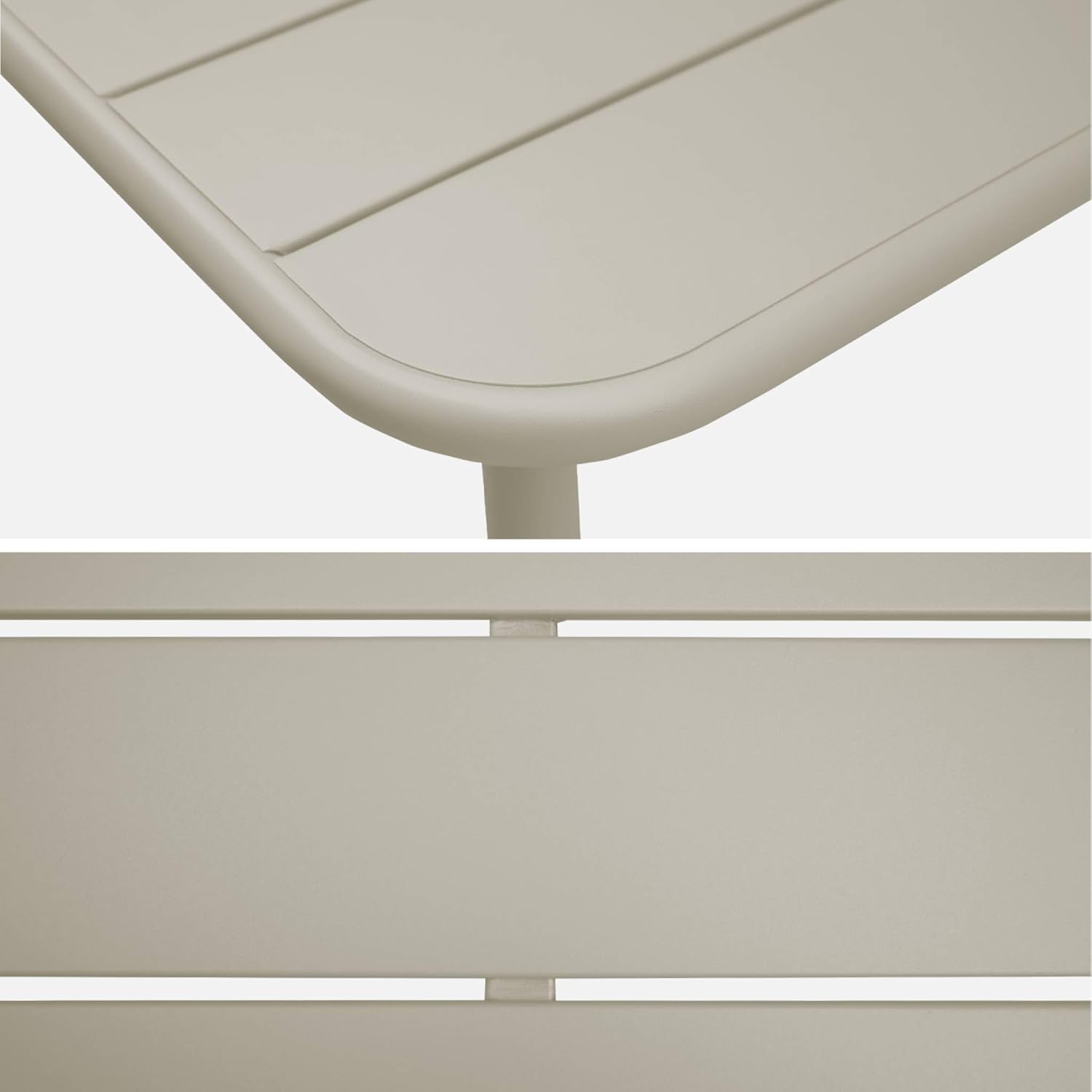 sweeek - Gartentisch + 4 Stühle aus Stahl, 120 x 70 x H72,5 cm - Amelia