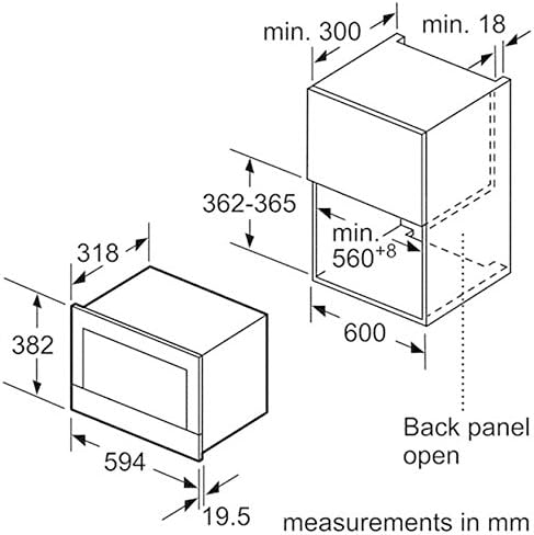 Bosch BFR634GS1 Serie 8 Einbau-Mikrowelle, Türanschlag Rechts, AutoPilot 7 Automatikprogramme, Reinigungsunterstützung, TFT-Touchdisplay, LED-Beleuchtung gleichmäßige Ausleuchtung, 38 x 60 cm, 900 W