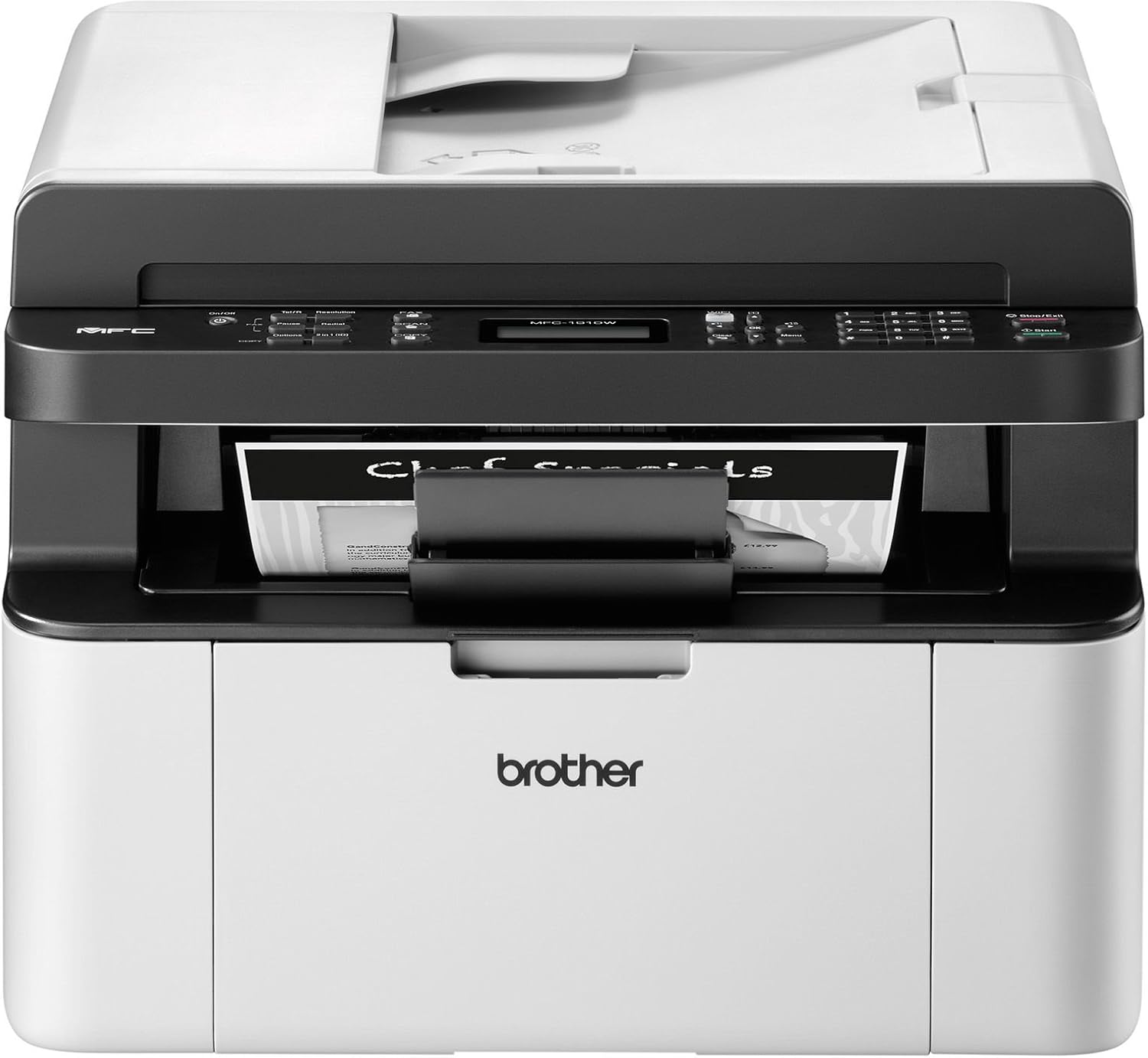 Brother MFC-1910W Kompaktes 4-in-1 Monochrom Monolaser-Multifunktionsgerät (Drucken, scannen, kopieren, faxen, 20 Seiten/Min.) grau/weiß