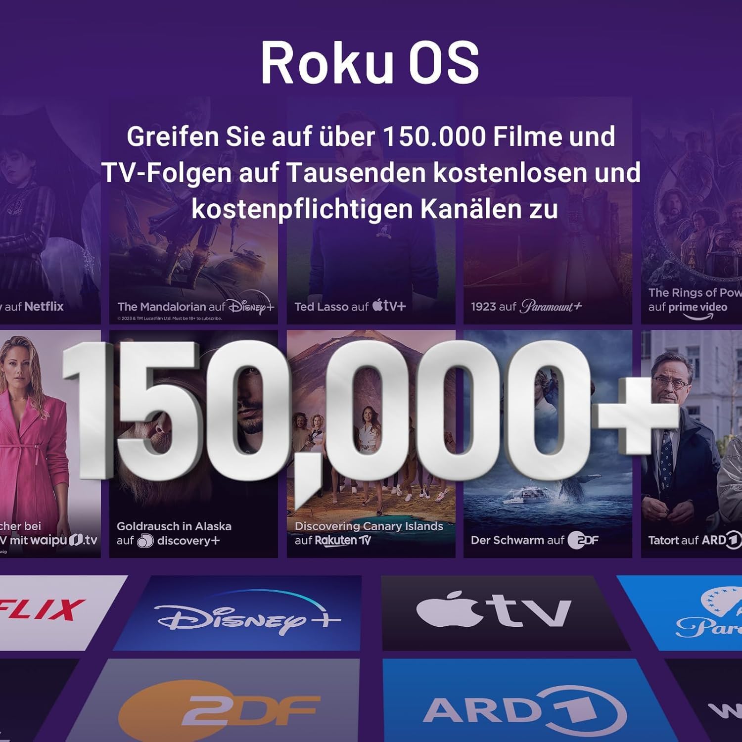 RCA Fernseher 43 Zoll (108 cm), UHD 4K Smart TV mit WLAN, Triple Tuner (DVB-C/S/S2/T/T2), HDR10 HLG, RK43UN1, 2024 (Nur für Deutschland)