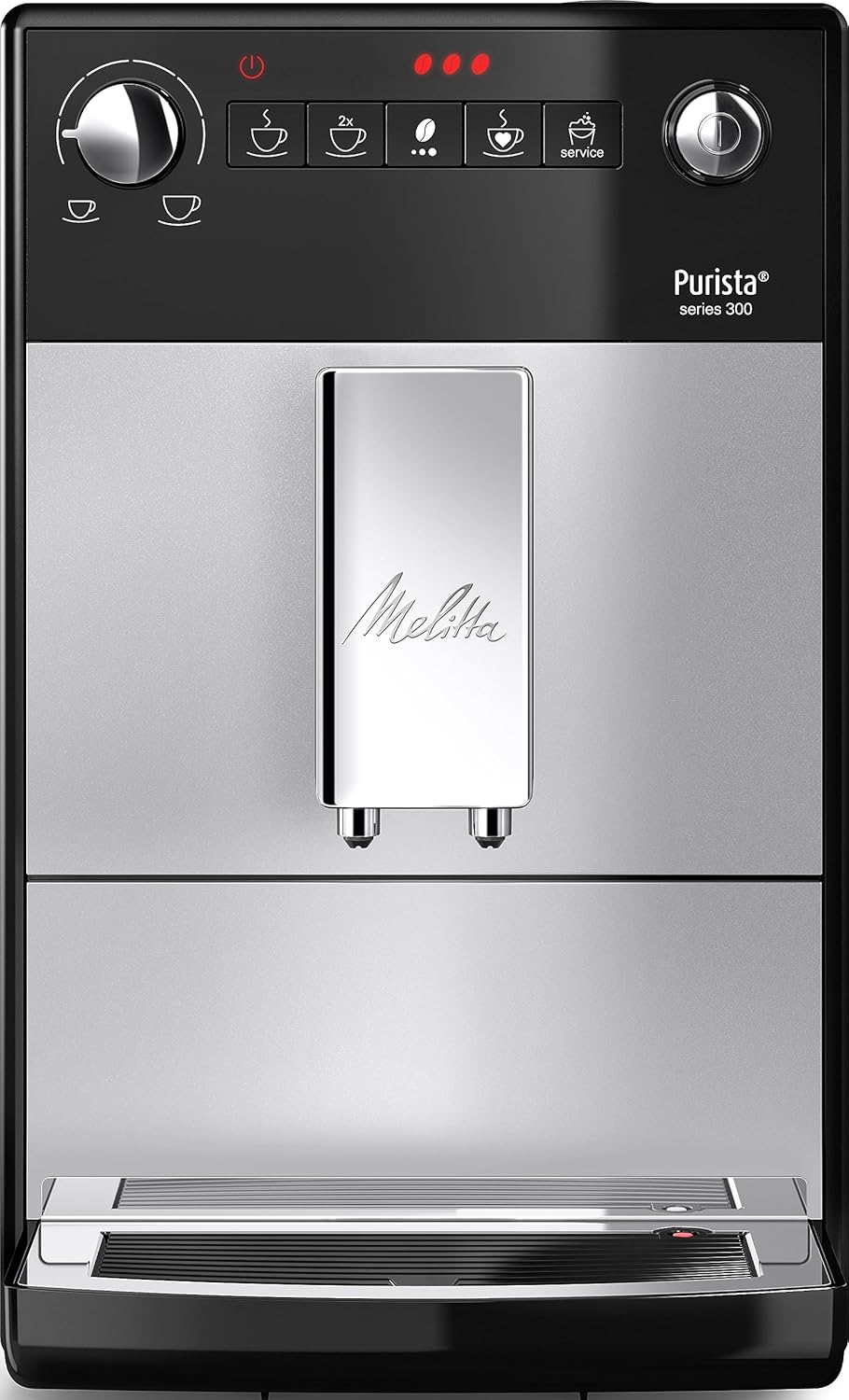 Melitta Purista - Kaffeevollautomat mit Lieblingskaffee-Funktion, Kaffeemaschine mit Mahlwerk und 3-stufig einstellbarer Kaffeestärke, für Kaffee und Espresso, schwarz