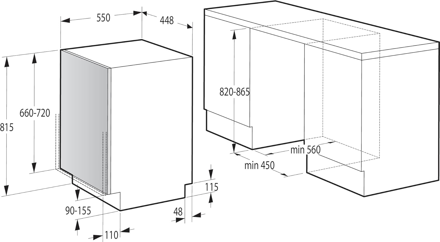 Gorenje GI 520 E15X Teilintegrierbarer Geschirrspüler / 45cm / 9 Maßgedecke / 5 Programme / 1h Reinigungsprogramm / höhenverstellbarer Oberkorb / vollständiger Überlaufschutz, Eingebaut, Edelstahl