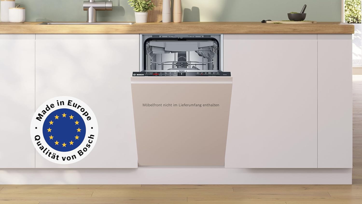 SPV2HMX42E, Serie 2, Smarter Geschirrspüler Vollintegriert, 45 cm breit, Besteckschublade, extra Trocknung auf Knopfdruck, höhenverstellbarer Oberkorb, leiser und effizienter Motor, mit aquaStop
