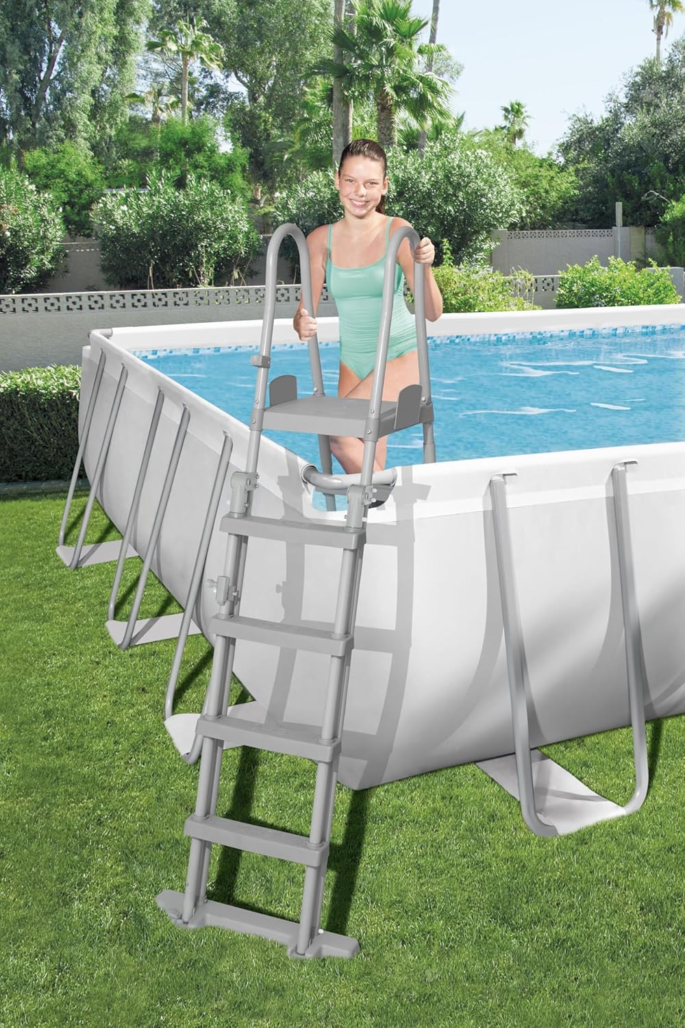 Bestway Power Steel 56474-3 Set oberirdischer Pool, rechteckig, 732 x 366 x 132 cm