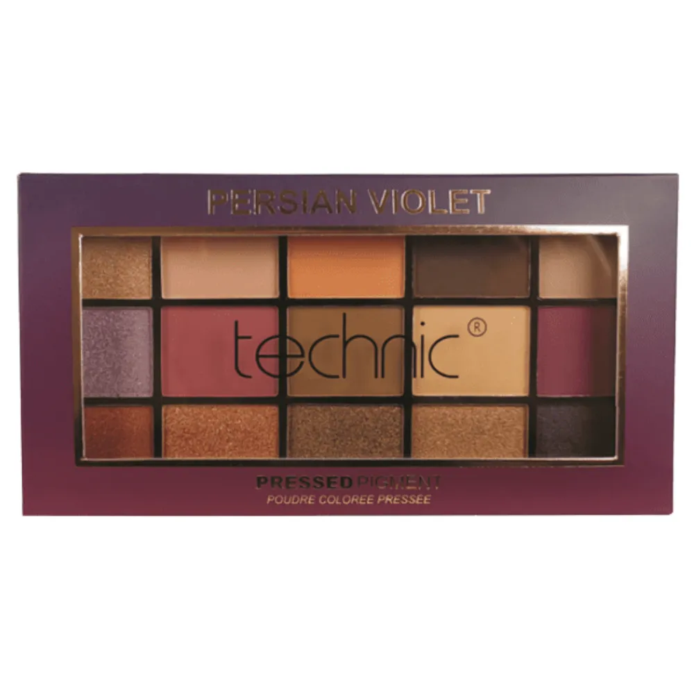 Technic Pressed Pigment Palette Persian Violet a?? 15 Rich & Elegant Shades