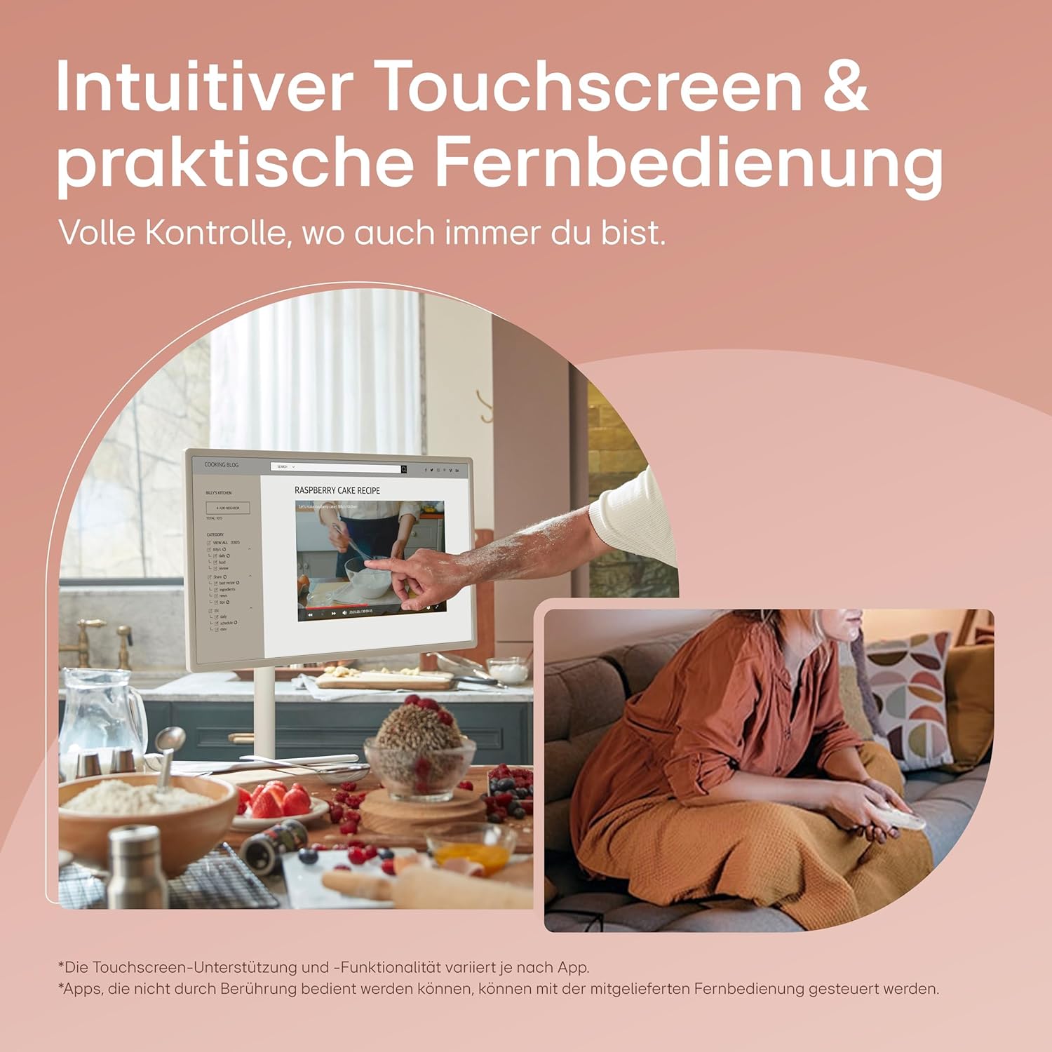 LG 27ART10 TV 68cm (27 Zoll) Lifestyle TV StanbyME (Touch Screen, 60 Hz, integrierter Akku, Streaming Apps), Beigefarben