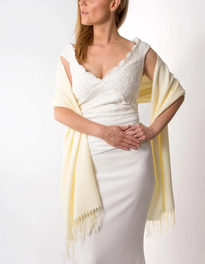 Cream Wedding Pashmina