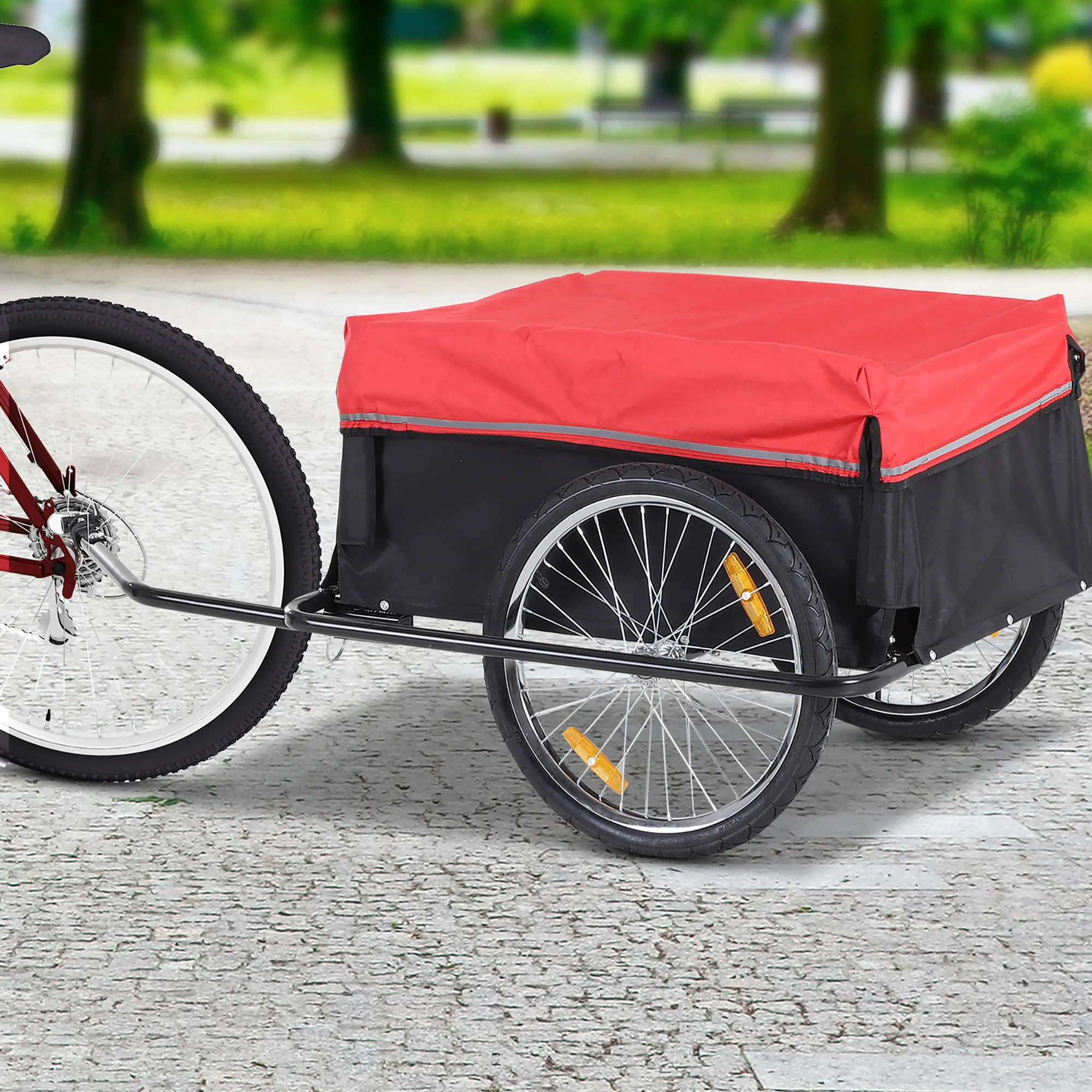 HOMCOM Fahrradanhänger Lastenanhänger faltbar große Transportbox
