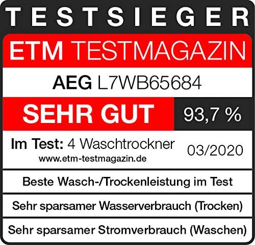 AEG L7WBA60680 Waschtrockner / DualSense - schonende Pflege / 8 kg Waschen / 5 kg Trocknen / D / energiesparend / Mengenautomatik / Nachlegefunktion / ProSteam - Auffrischfunktion / 1600 U/min