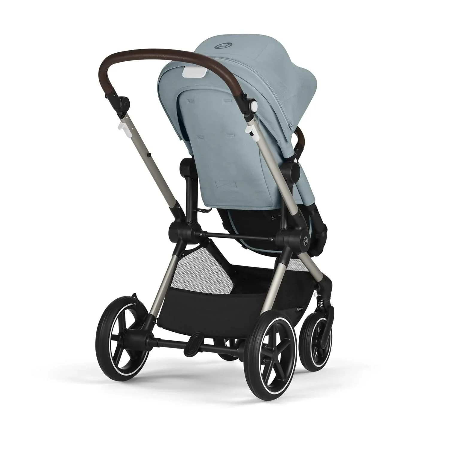 CYBEX Gold Kinderwagen EOS Lux 2-in-1 mit Babyschale Aton B2 i-Size und Babyschalen-Adapter, Reisesystem, Ab Geburt bis 22 kg (ca. 4 Jahre), Moon Black (Schwarz)
