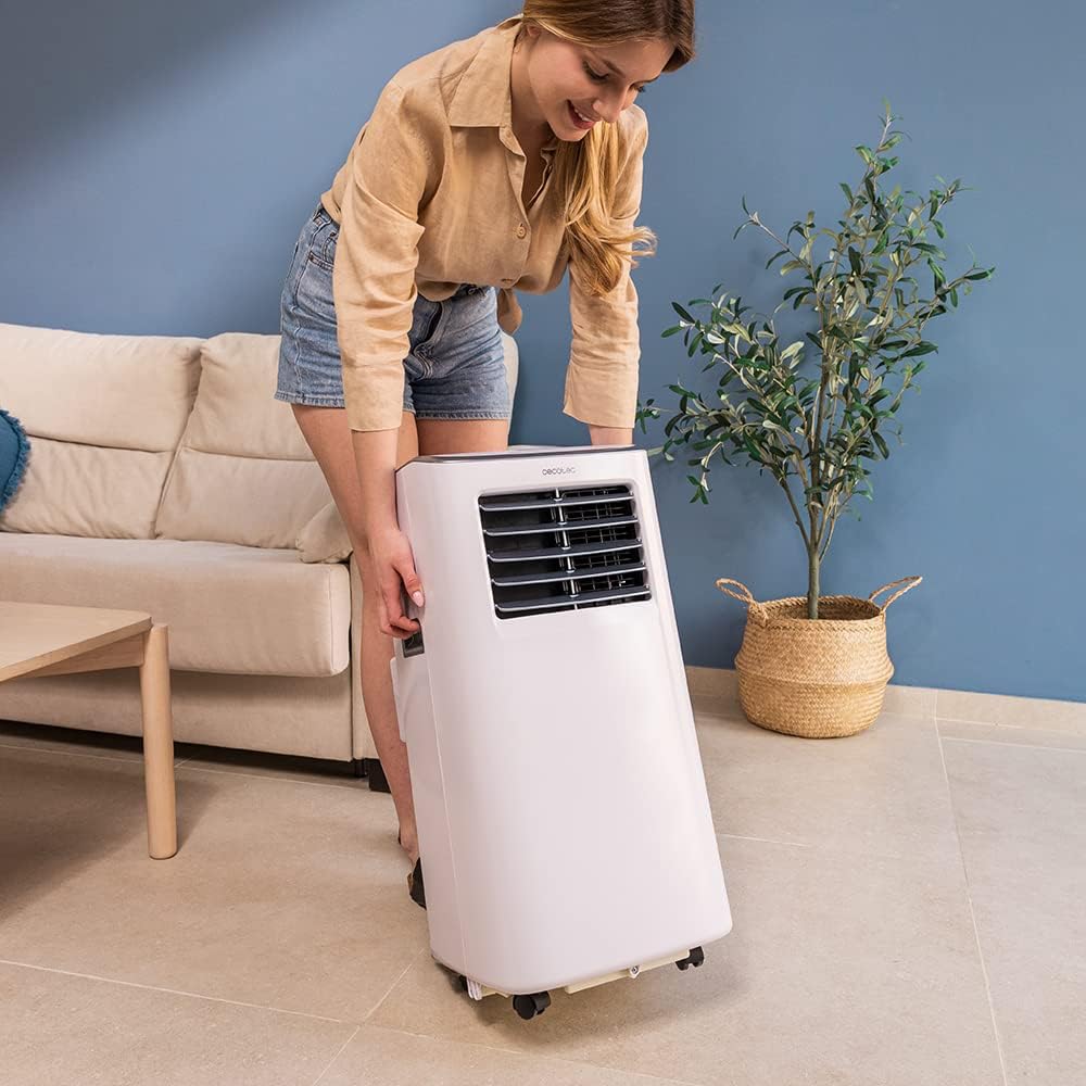 Cecotec Tragbare Klimaanlage mit Fernbedienung ForceClima 7100 Soundlos. 7000 BTU, Soundless Technology, LED -Bildschirm, 4 Modi, 2 Geschwindigkeiten, Abdeckung von bis zu 15 m2