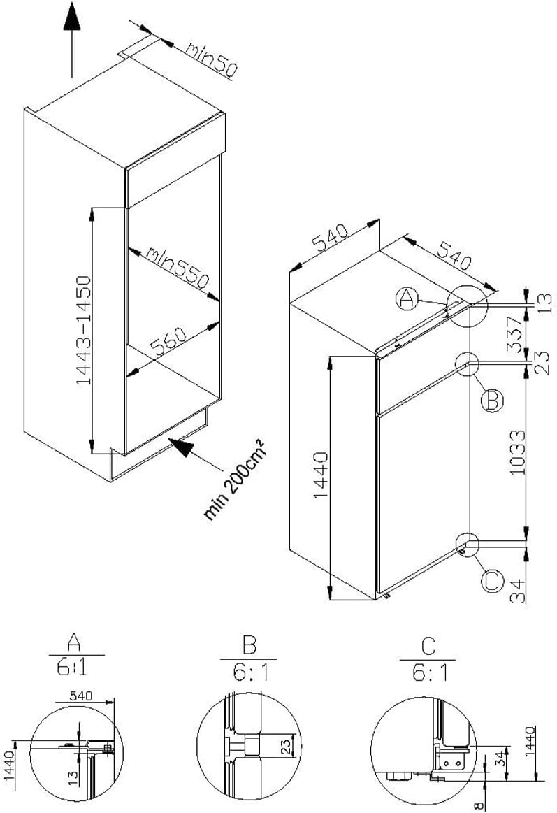 Amica 9EDTS374901 Einbau-Kühl-Gefrierkombination