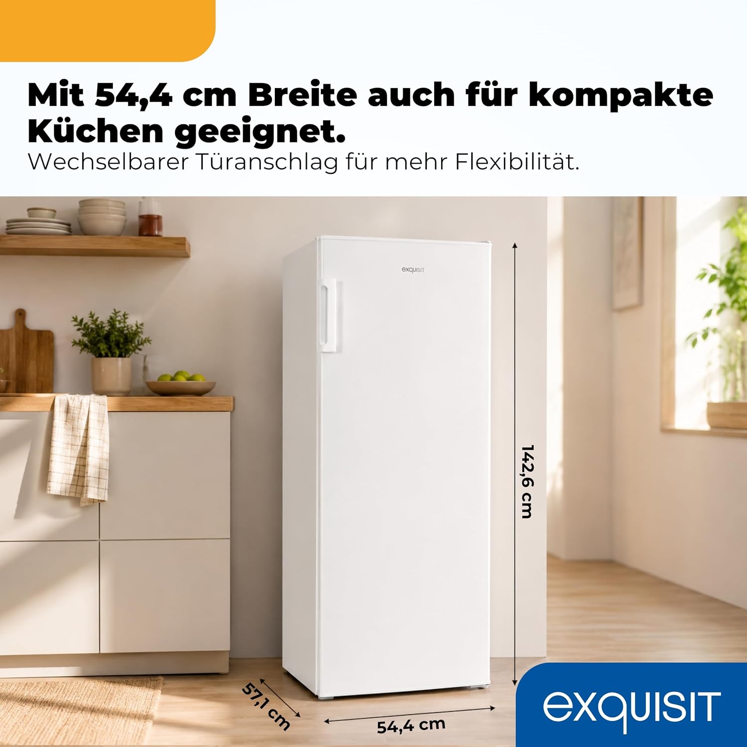 Exquisit Gefrierschrank | 168 l Nutzinhalt, 4 Sterne Gefrierfach, 40 dB, Energieklasse D | manuelle Temperaturregelung, 4 Gefrierschubladen, Gefriertablett | GS5230-H-040D weiss