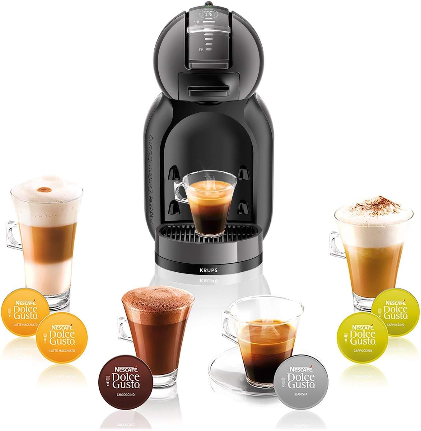 NESCAF DOLCE GUSTO MINI ME by KRUPS arctic-grey/ schwarz automatische Kaffeekapselmaschine
