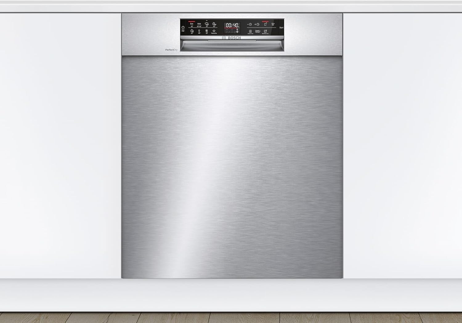 Bosch SMU6ZCS49E Serie 6 Unterbau-Geschirrspüler/C / 60 cm/Edelstahl / 75 kWh/100 Zyklen / 14 MGD/SuperSilence/EmotionLight/VarioSchublade/Home Connect