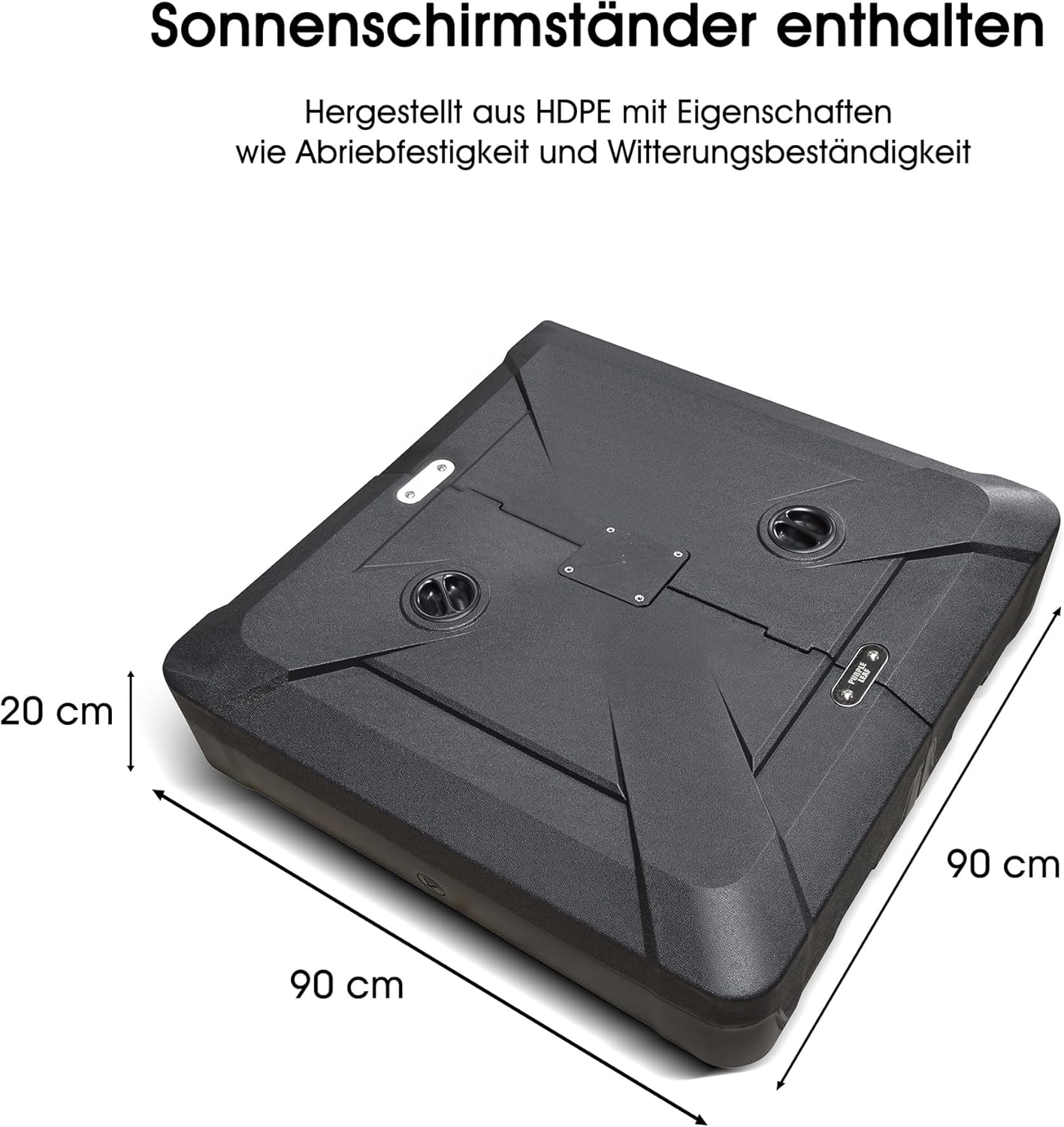 PURPLE LEAF Sonnenschirm Groß Rechteckig 300 x 400 cm Ampelschirm Stabil mit Sonnenschirmständer Marktschirm 360°Rotation, Gartenschirm mit Kurbel XXL Sonnenschutz UV50+, Grau