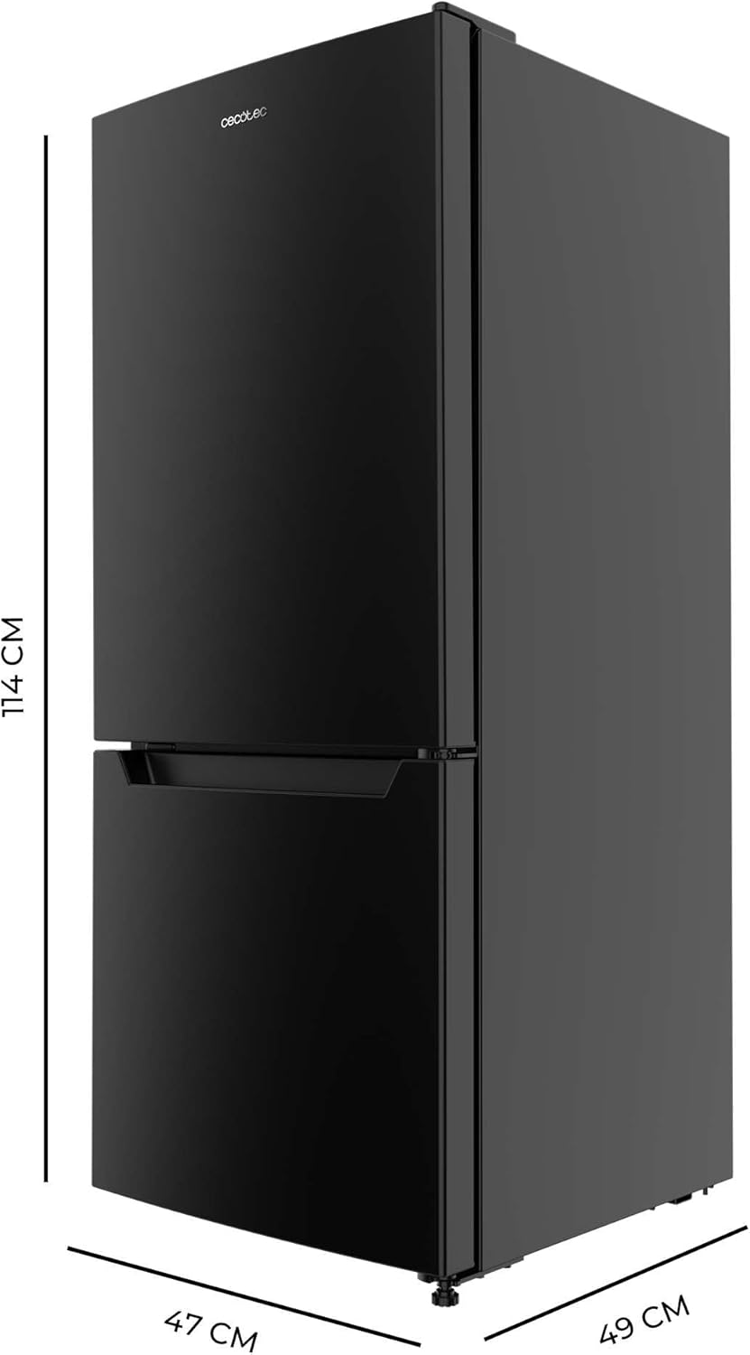 Cecotec Frigorífico Combi No Frost Bolero CoolMarket Combi 117 DF Black E. Frigorífico combi negro, 117L, Defrost, clase E y modo Fast Freezing