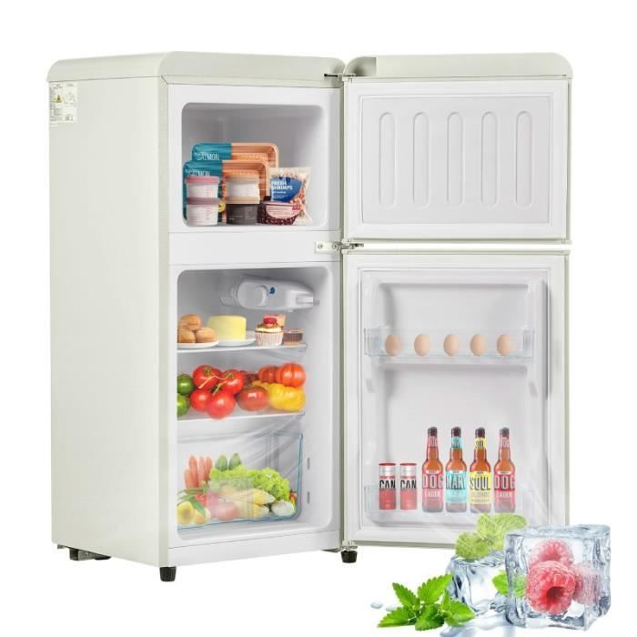 Réfrigérateur rétro - LANGTU - Retro 60L - 2 portes - Congélateur 22 L - 46 dB